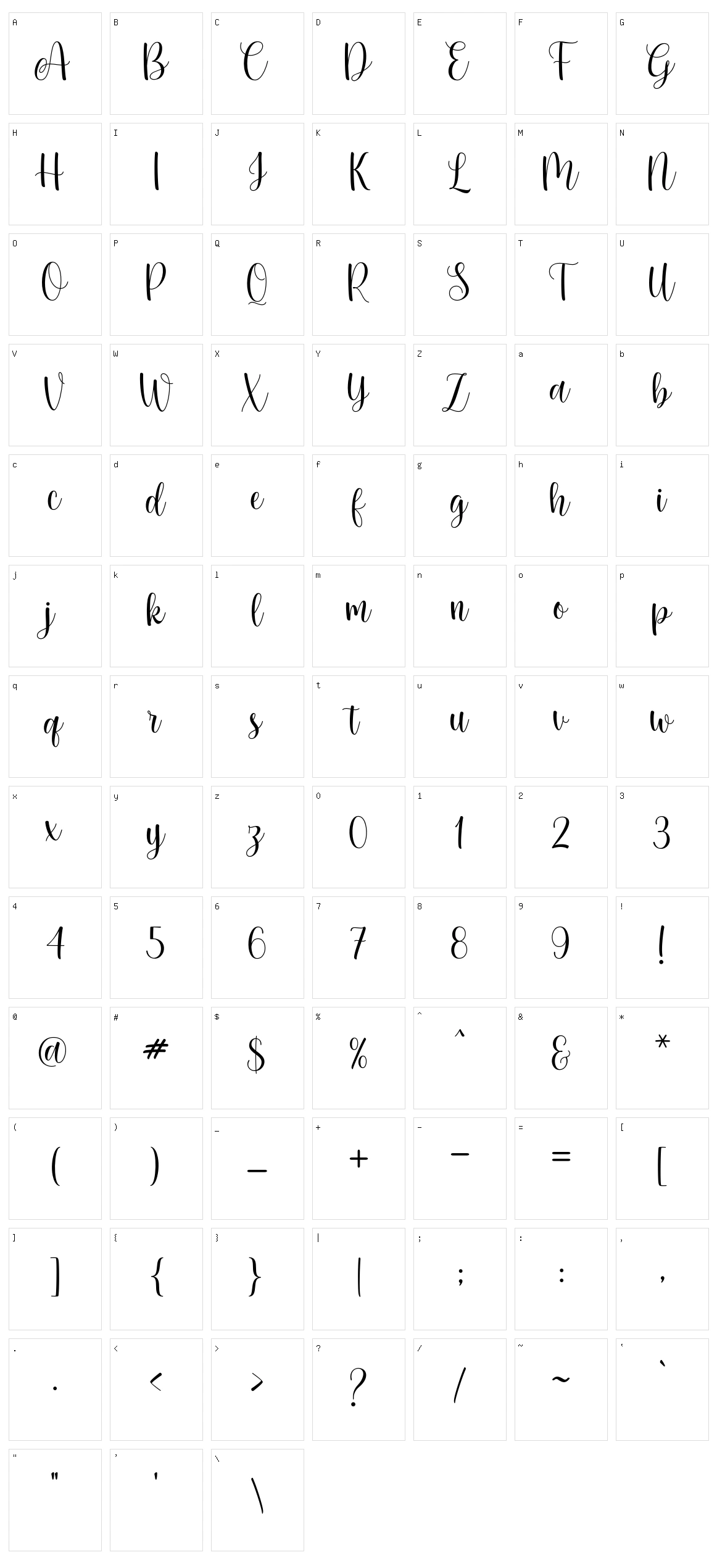 Michelelisha Character Set
