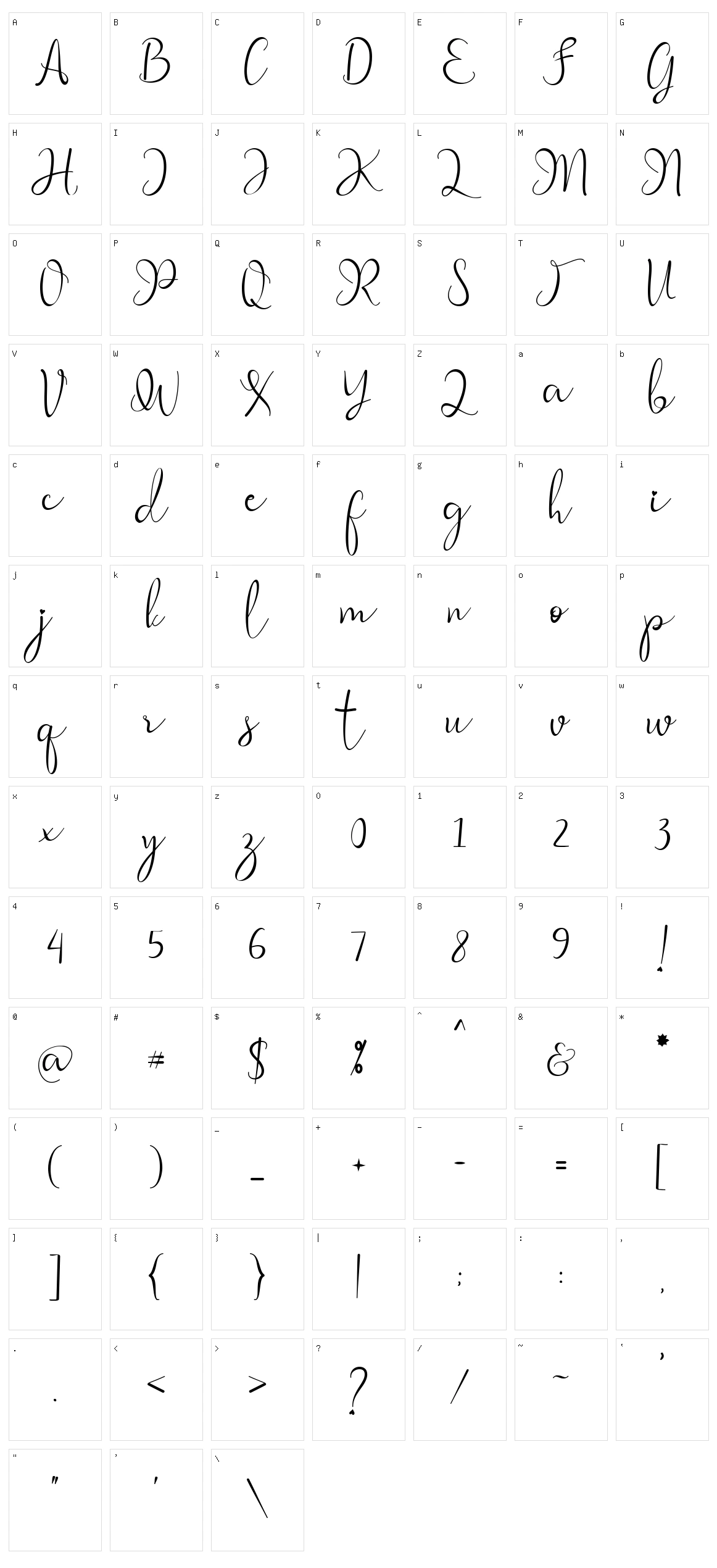 Mikella Character Set