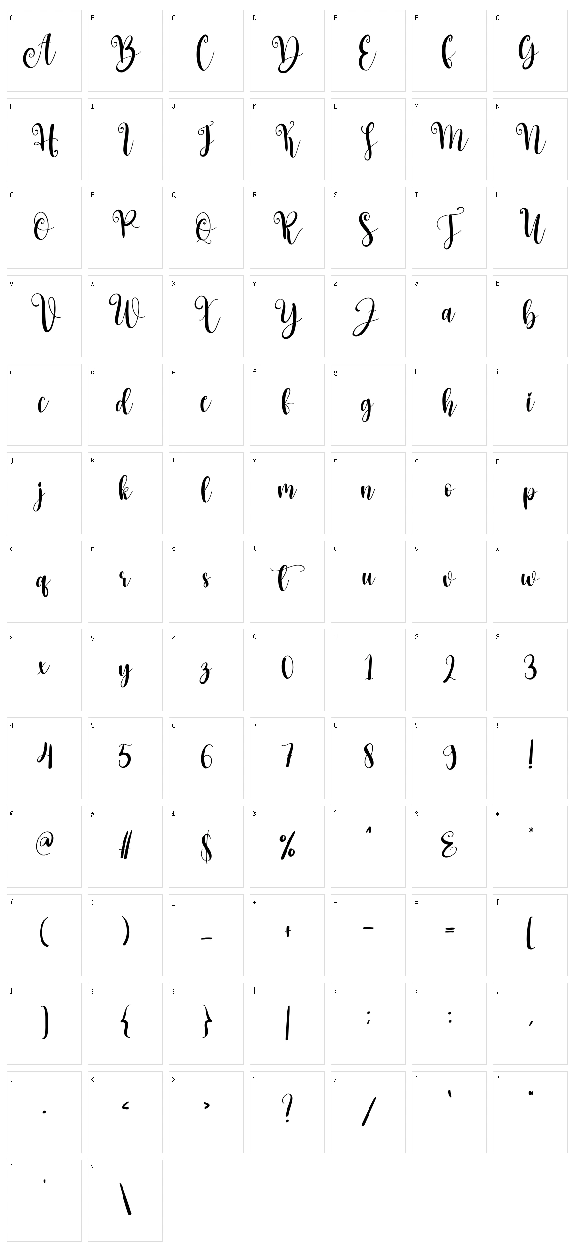 Milksake Character Set