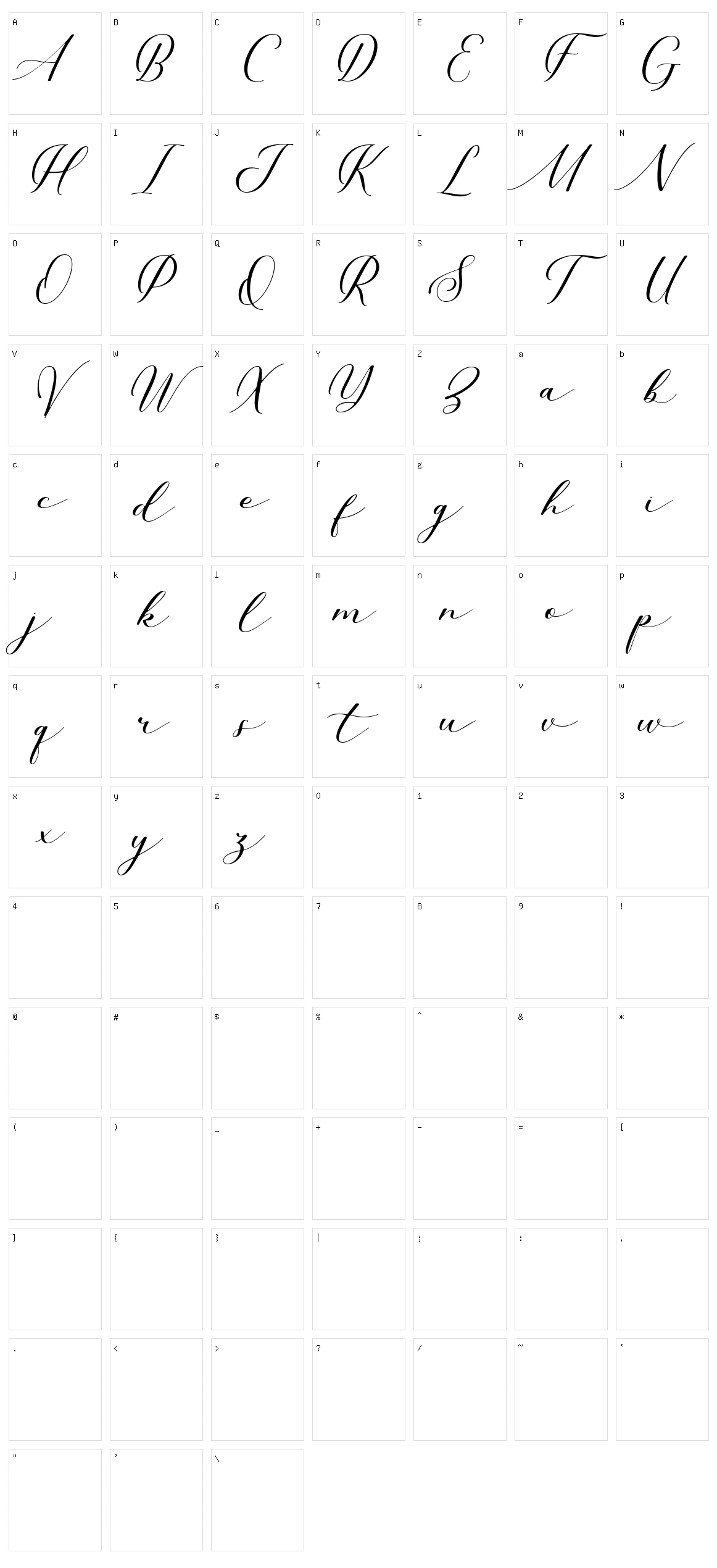 Millerstone Character Set