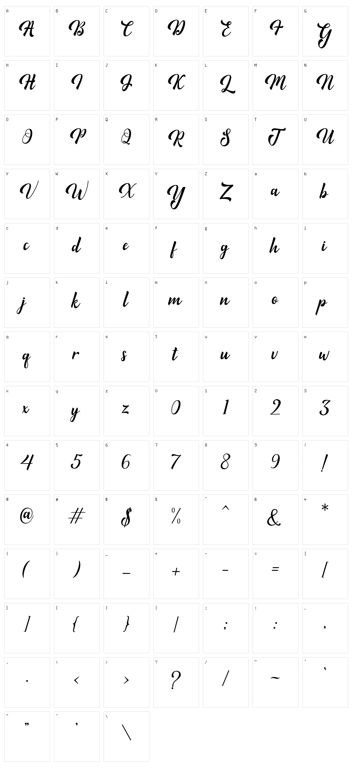 Minthas Character Set