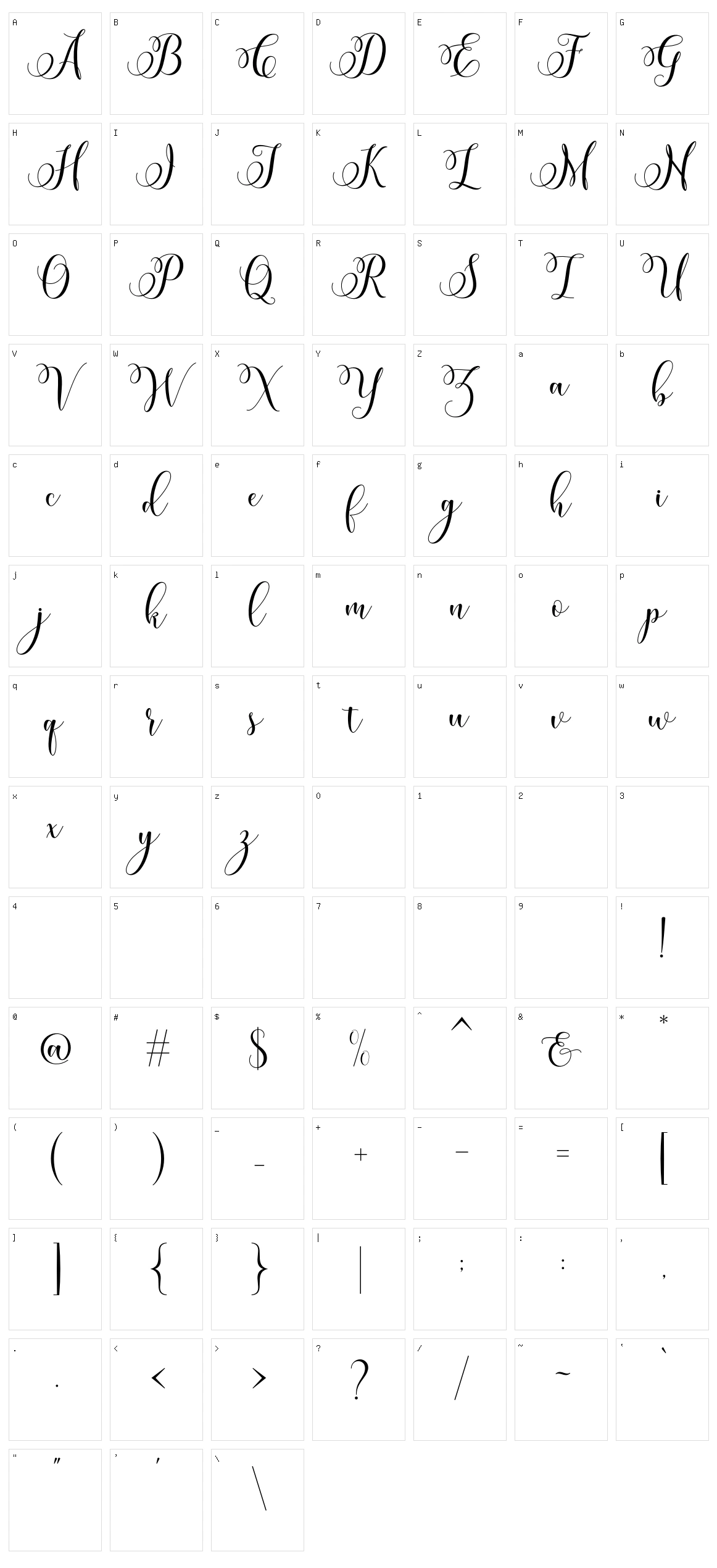Miracle Script Character Set