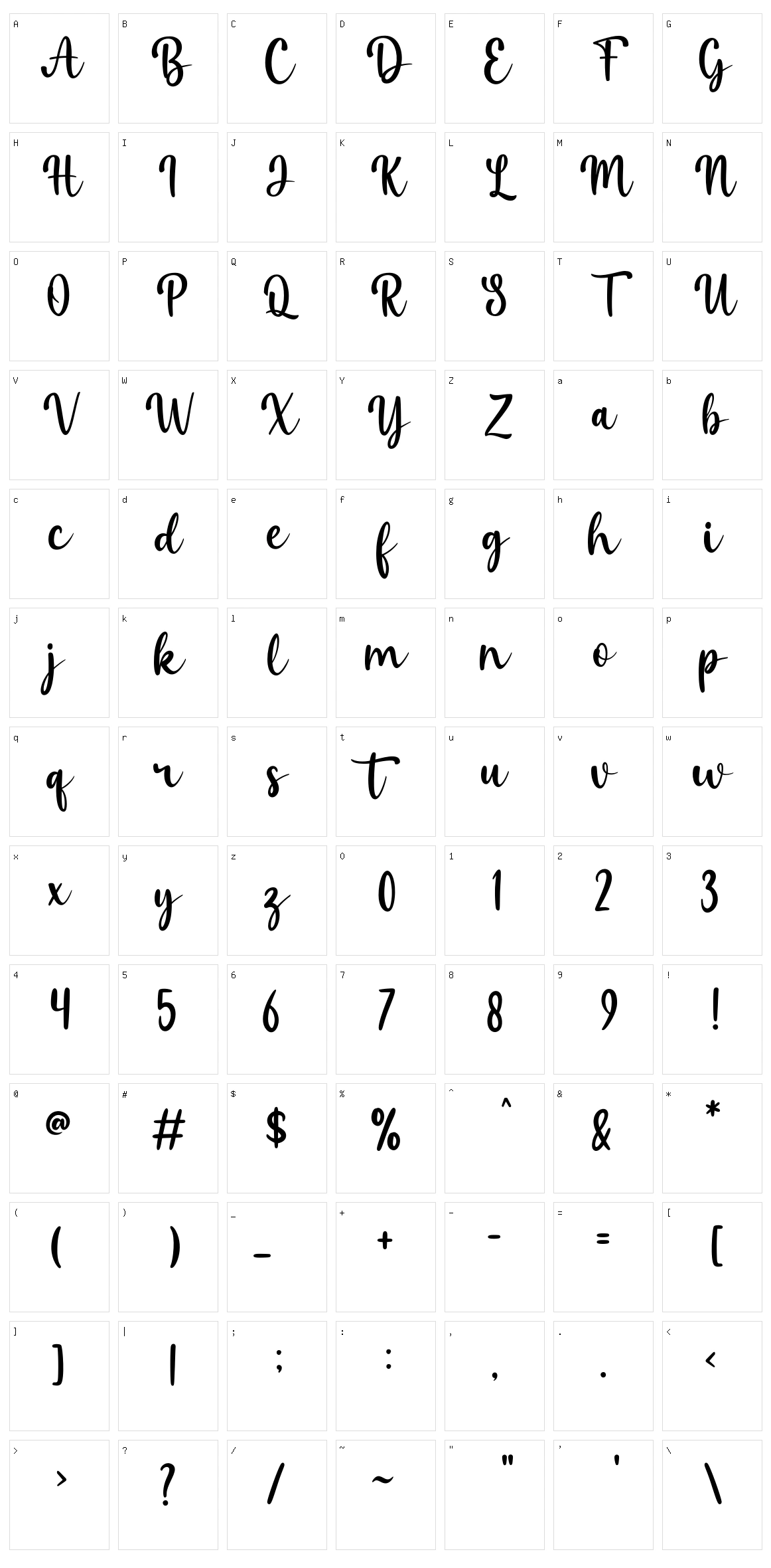 Misha Salma Character Set