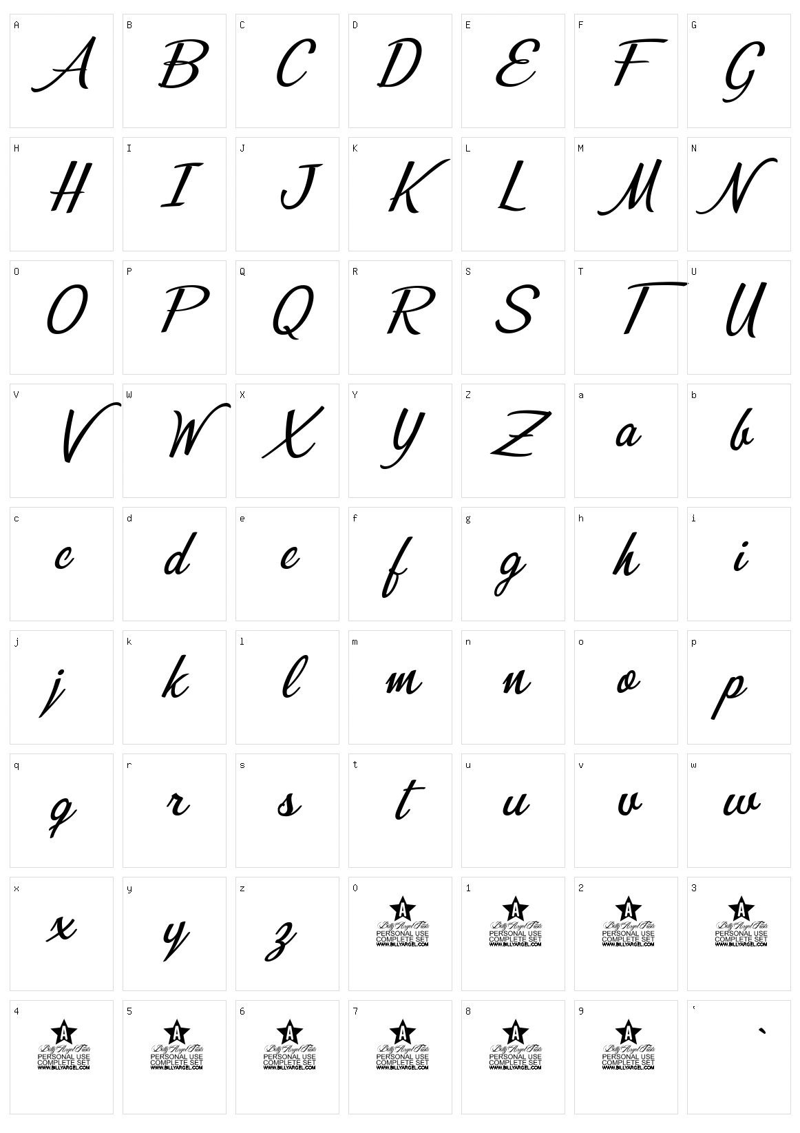 Misterios del Amor Character Set