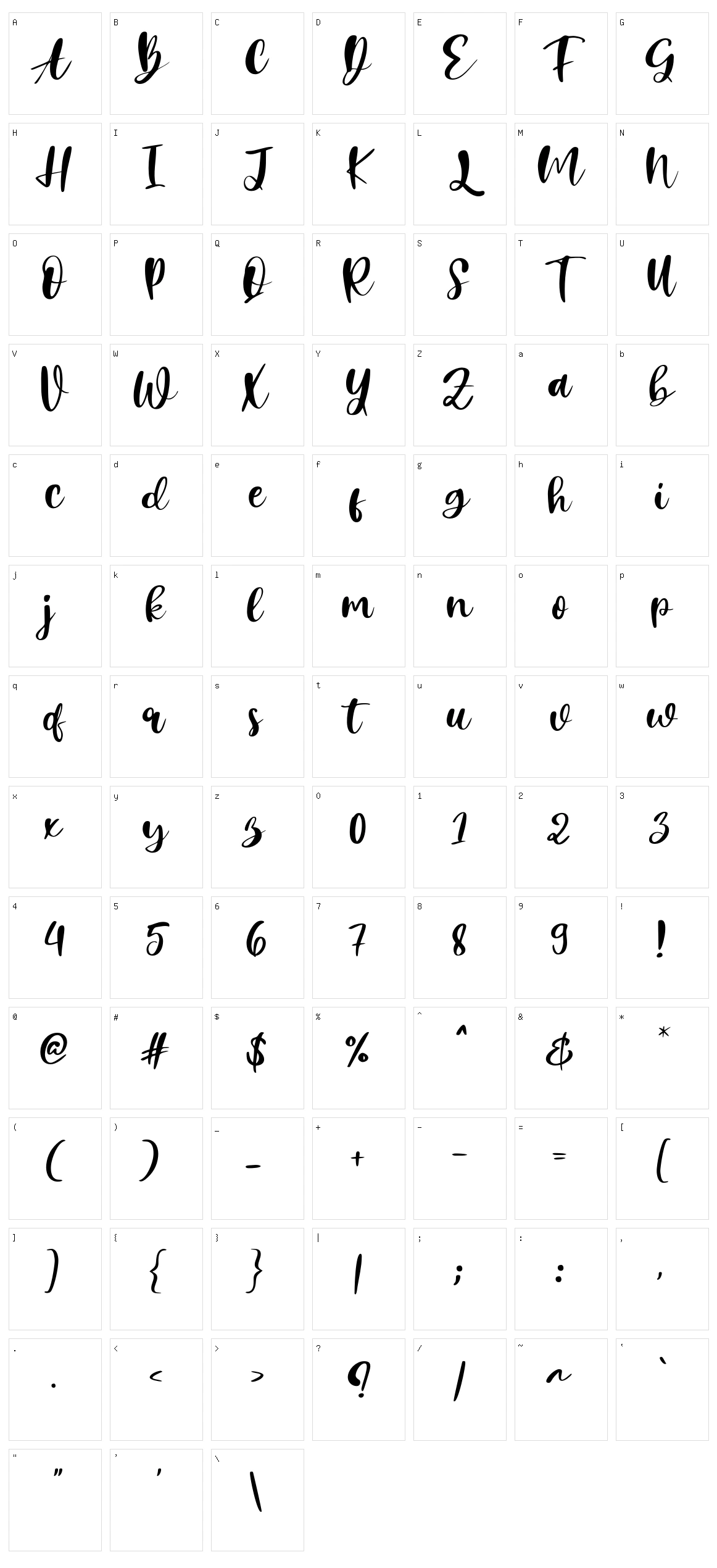 Mocaroni Character Set