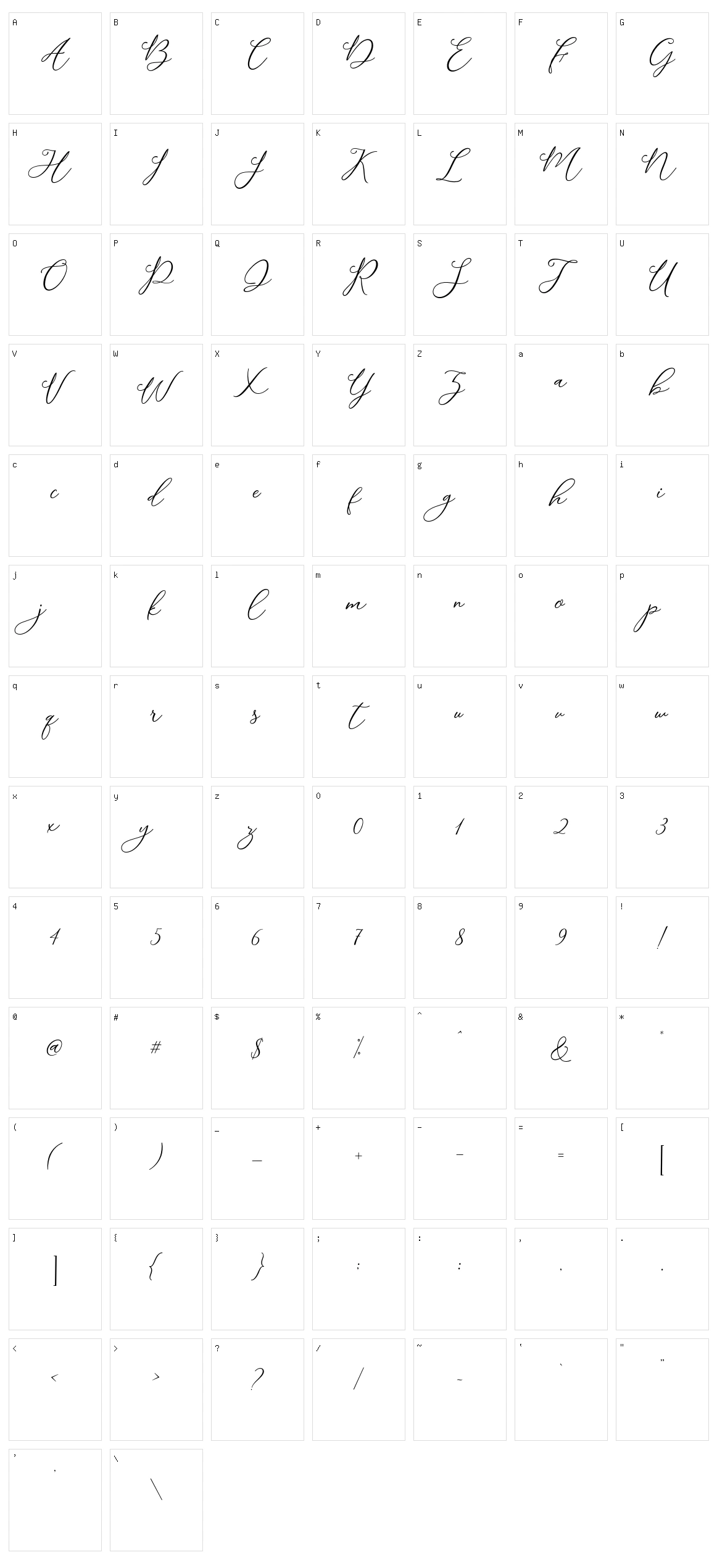 Modennta Character Set