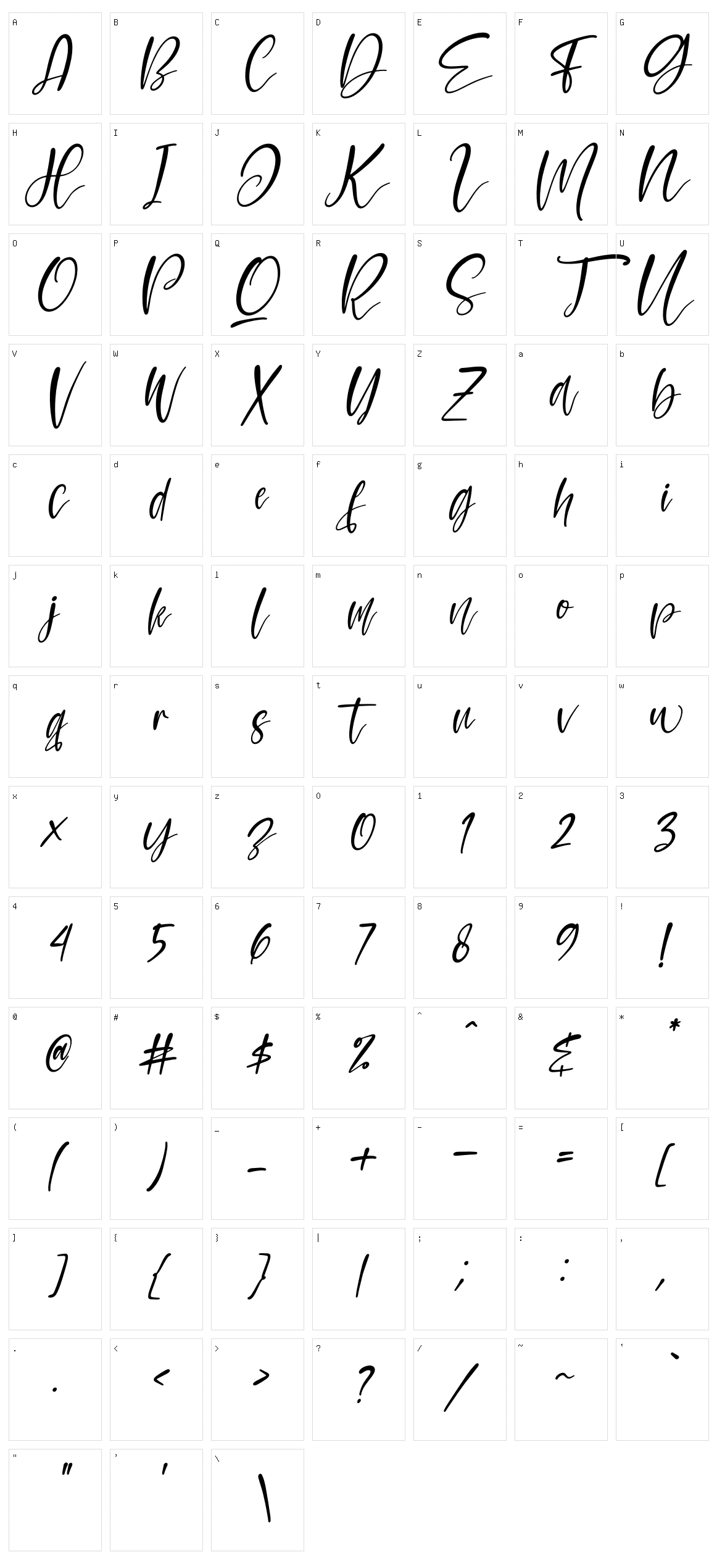 Momshine Character Set