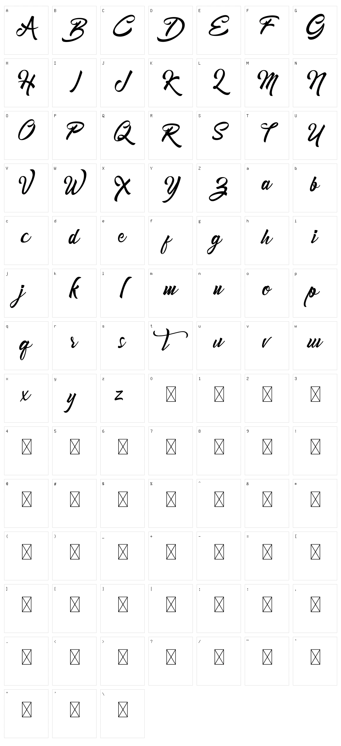 Mondena Character Set