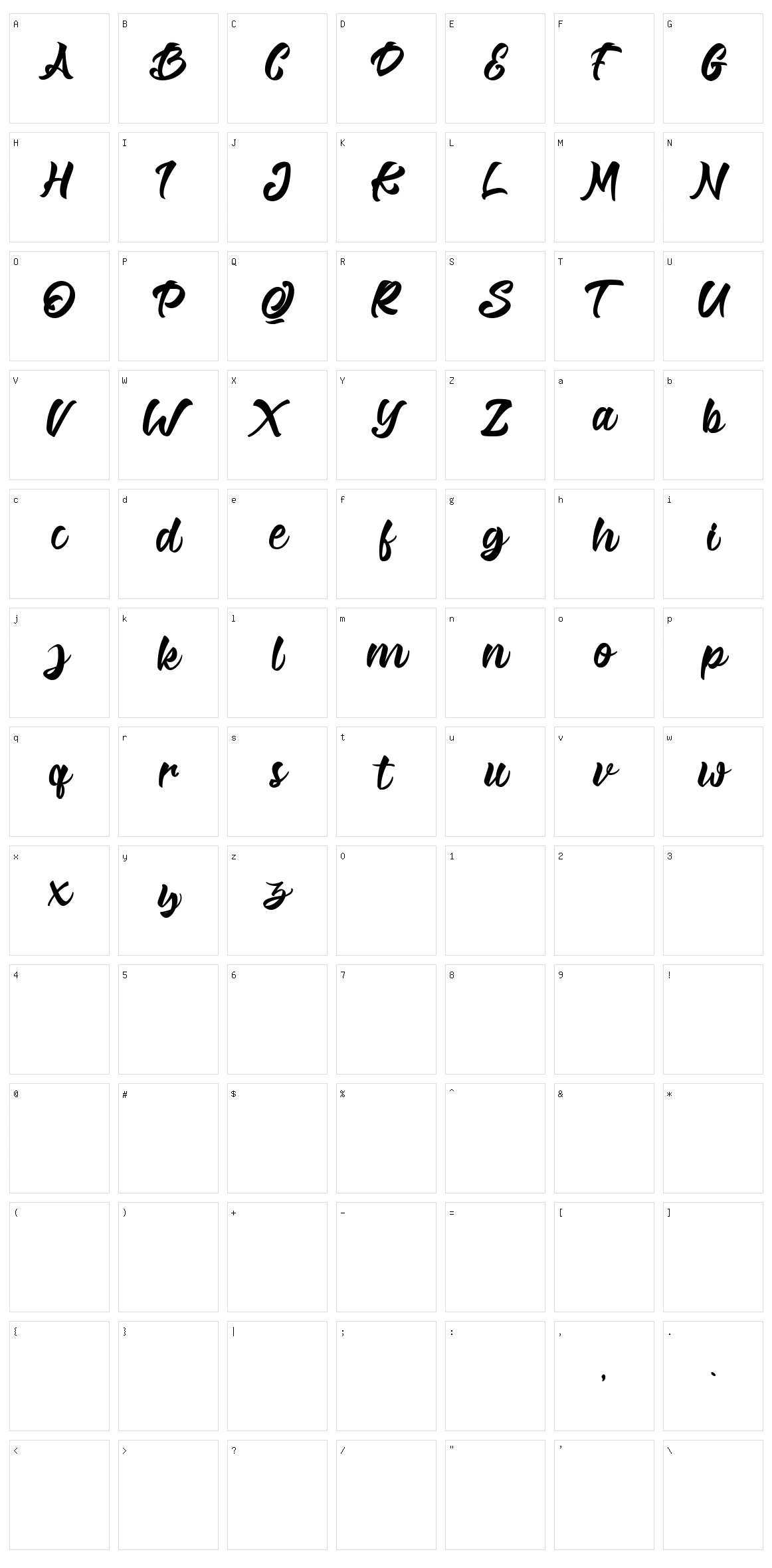 Mondou Character Set