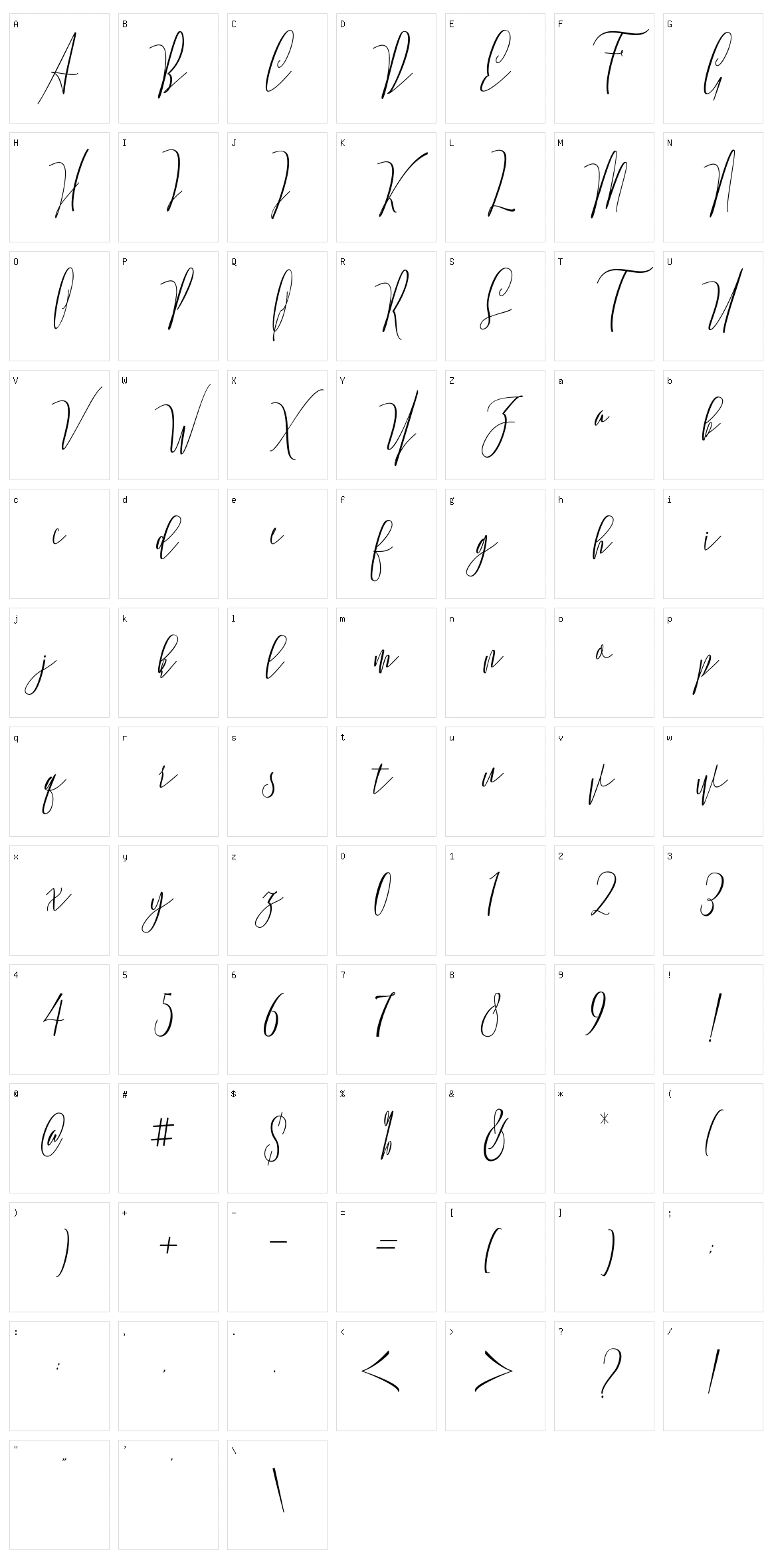 Monica Character Set