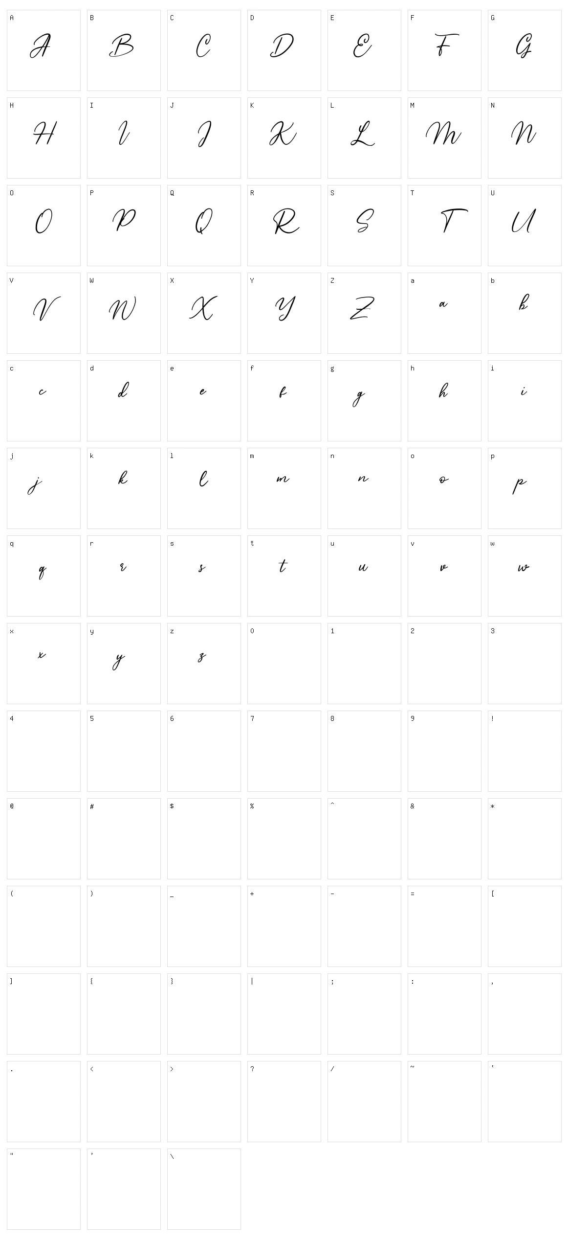 Monnolitic Character Set