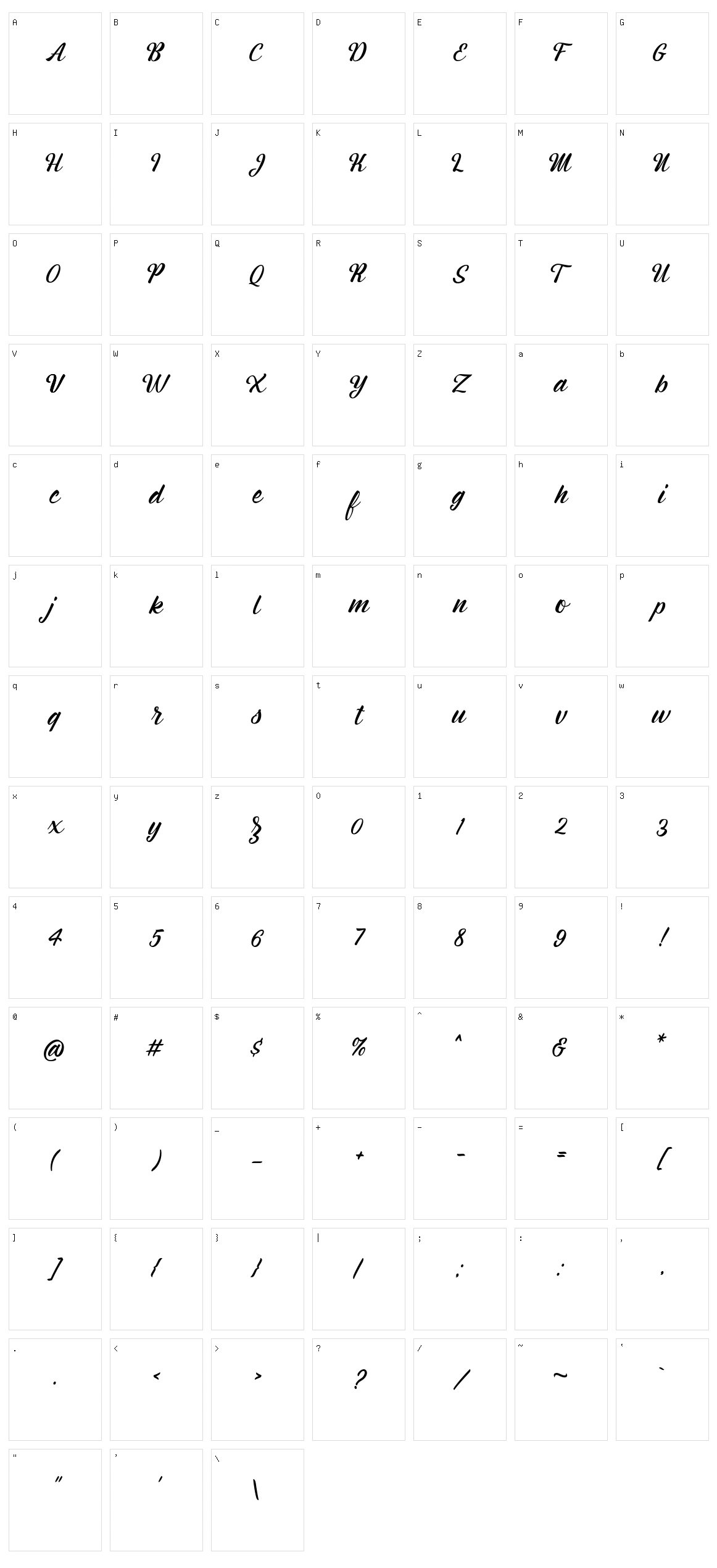 Montagne Script Character Set