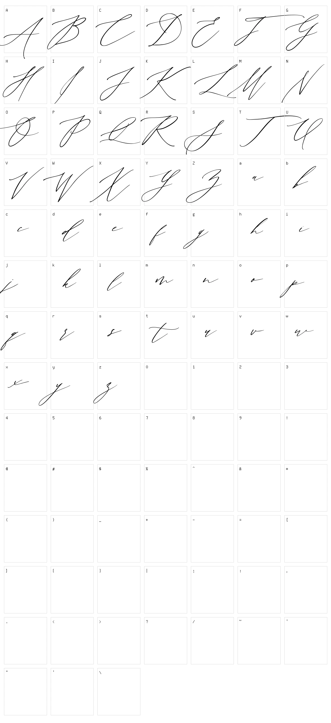 Month Glade Character Set