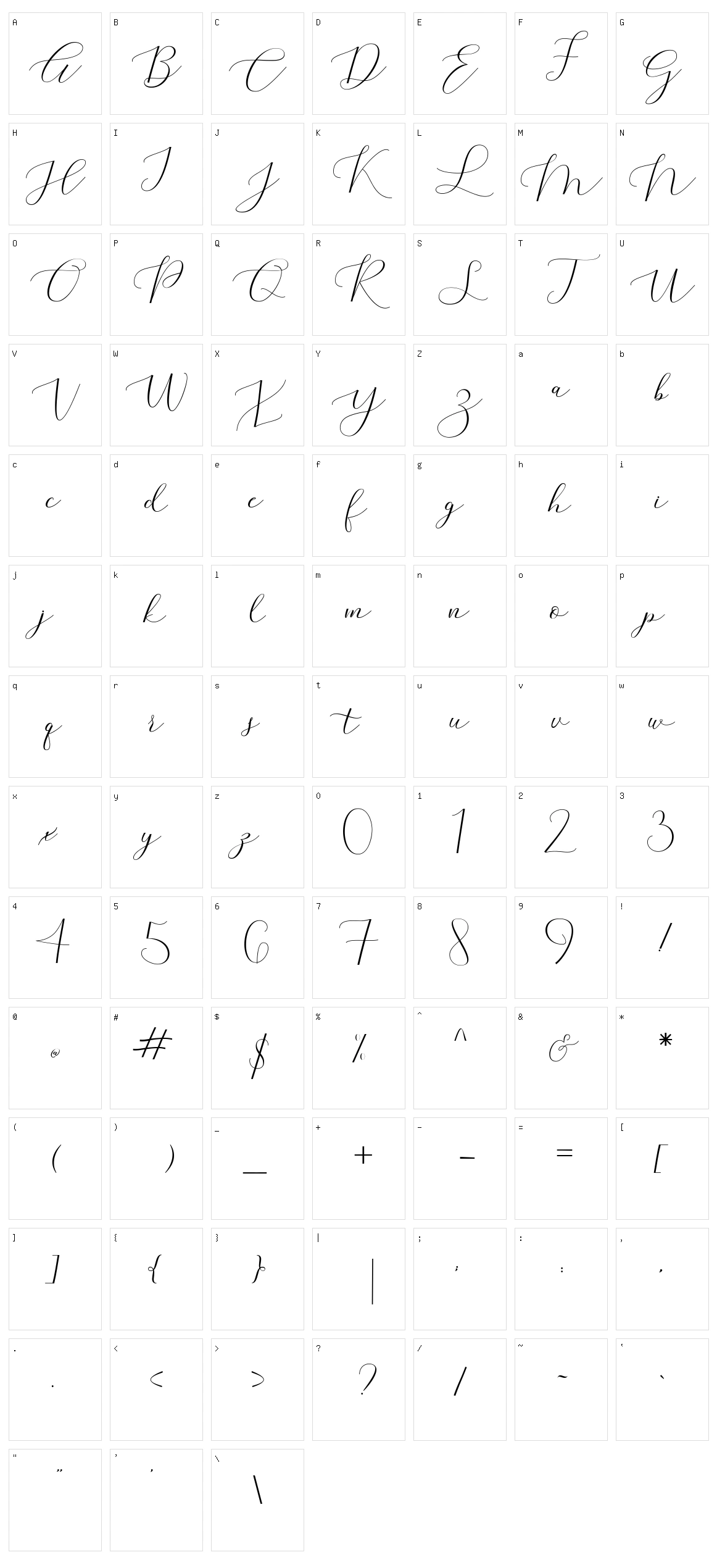 Montine Character Set
