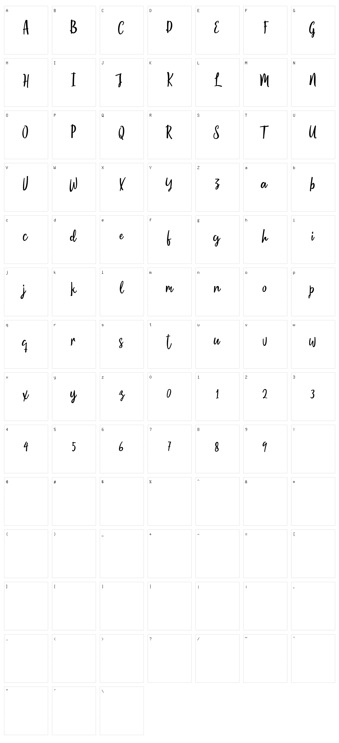 Moontello Character Set