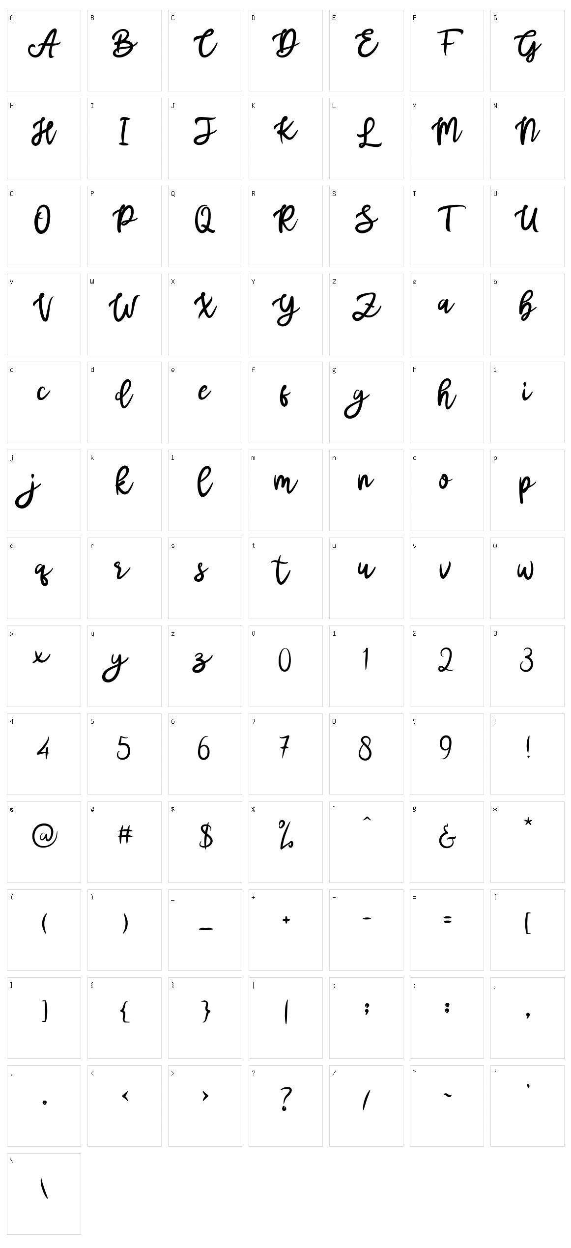 Mottas Character Set