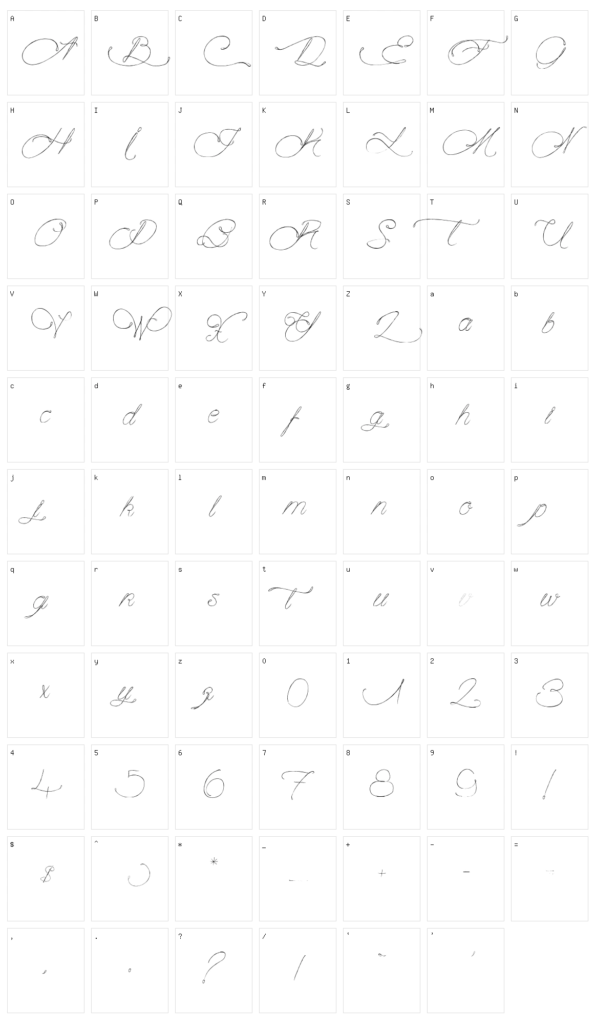 Mougatine Character Set
