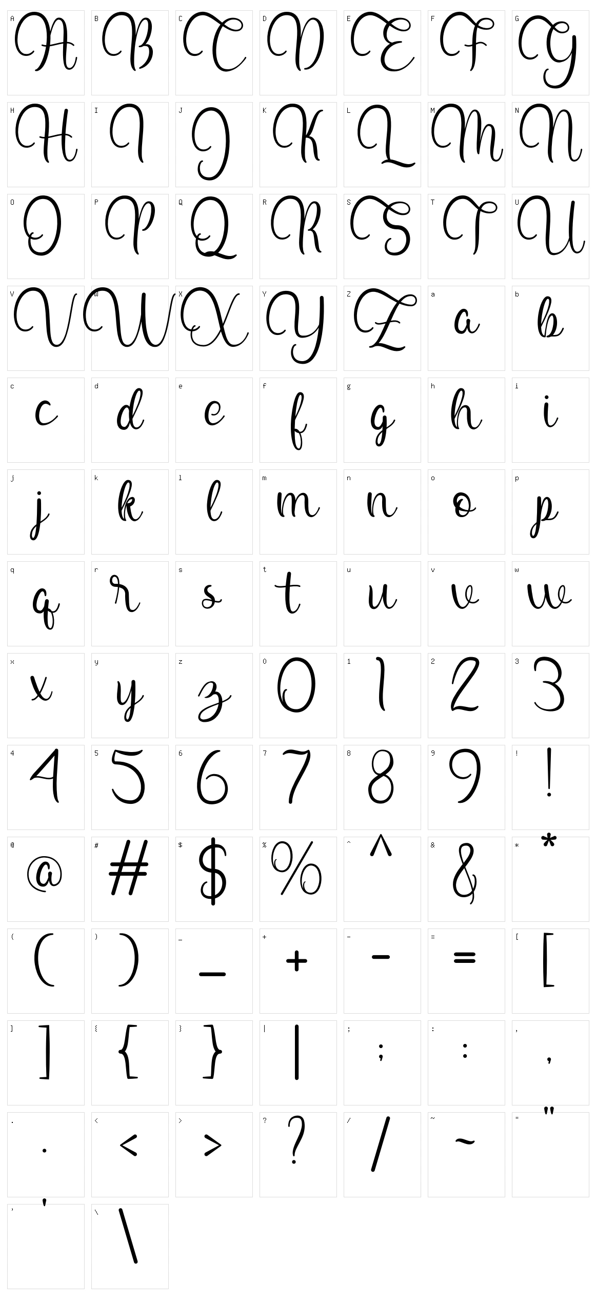 Mozarella Character Set