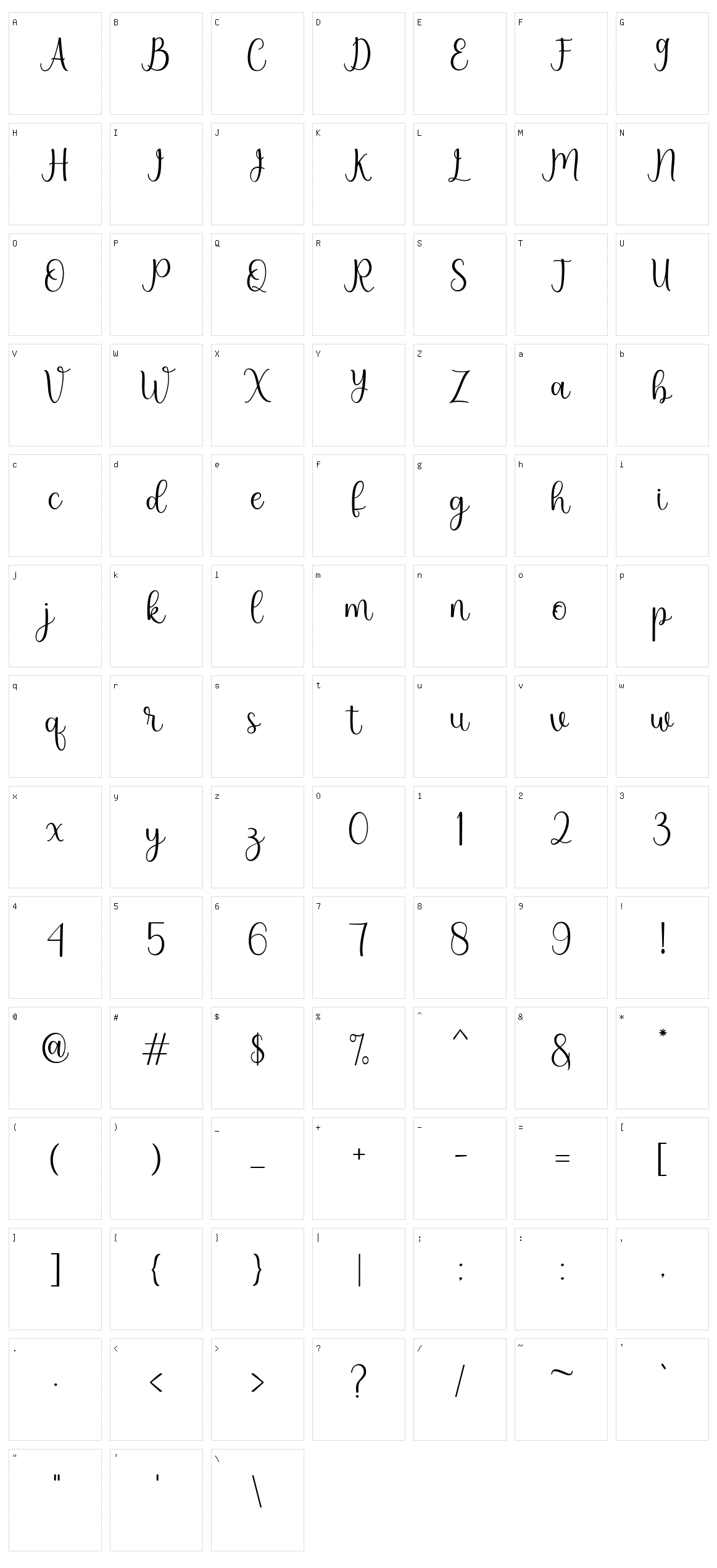 Mulidey Character Set