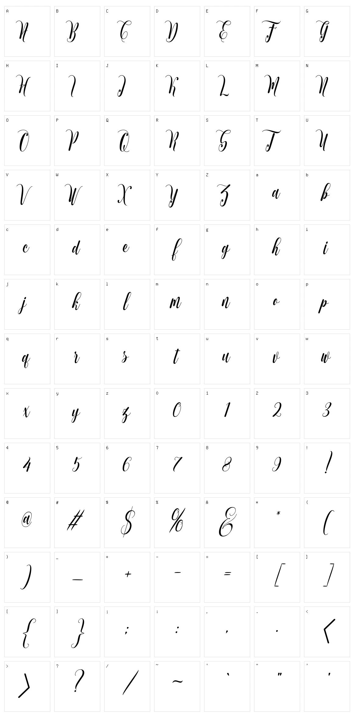Muthya Character Set