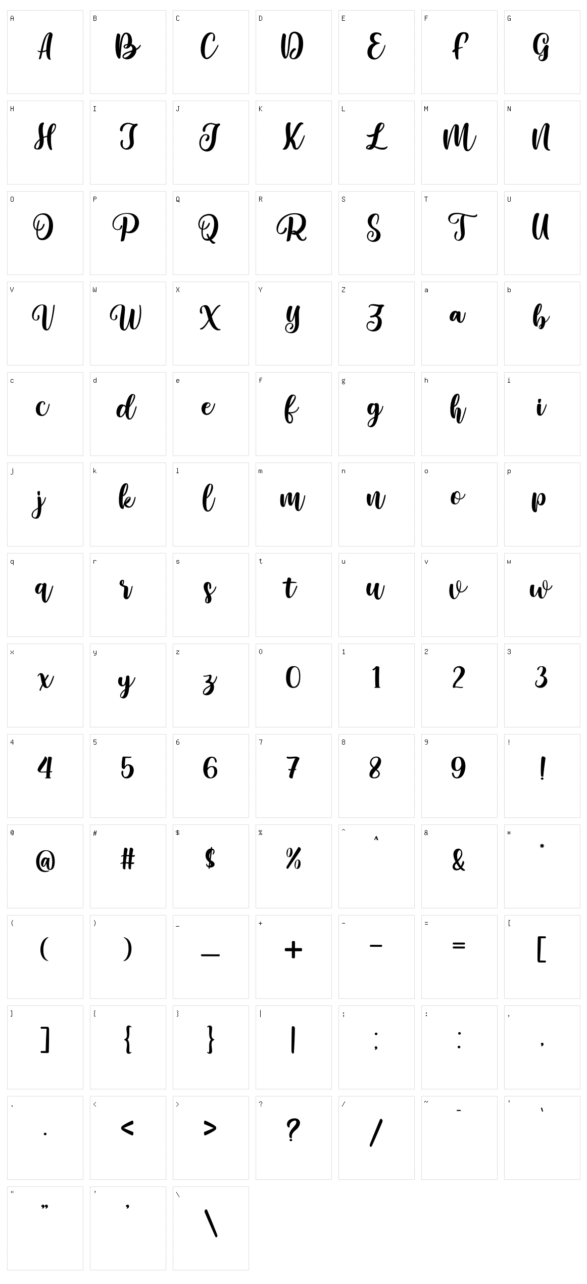 Mythias Character Set