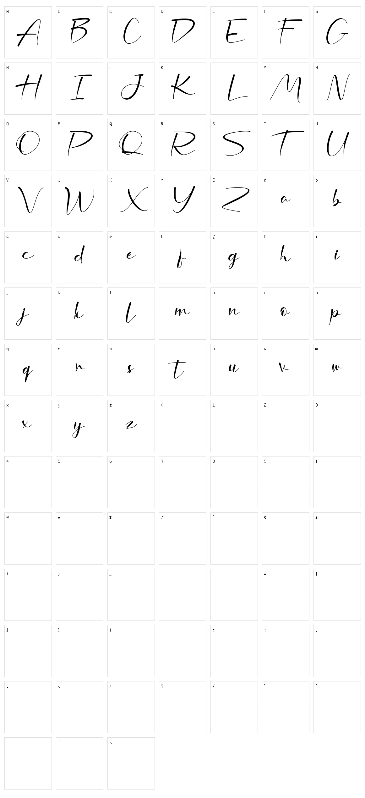 Nafiri Character Set