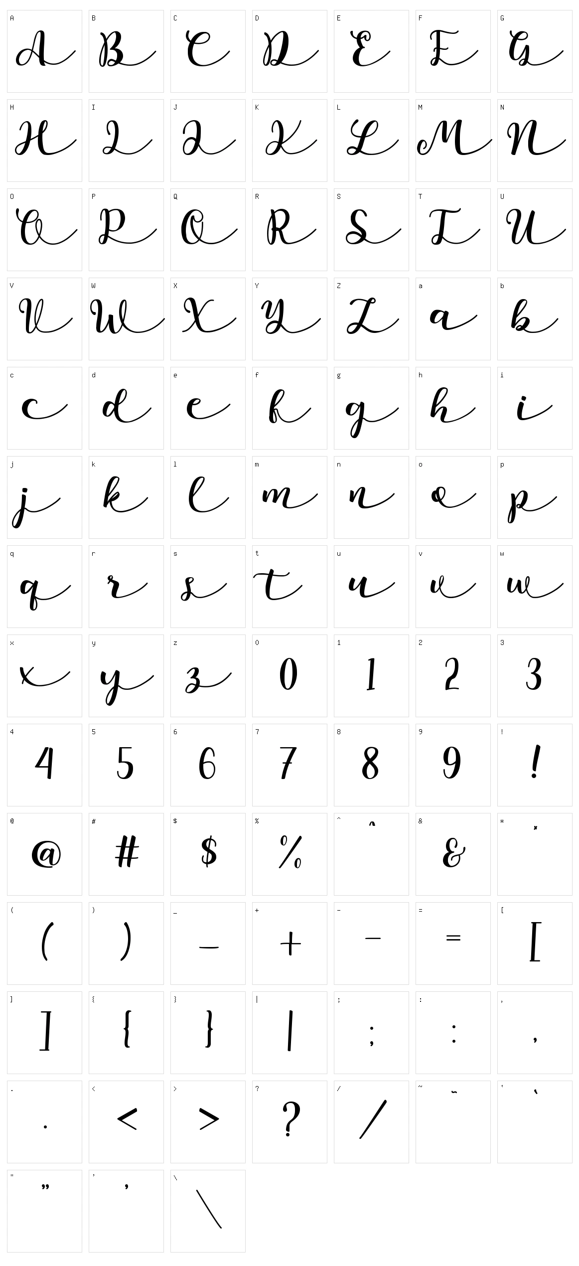Namira Character Set