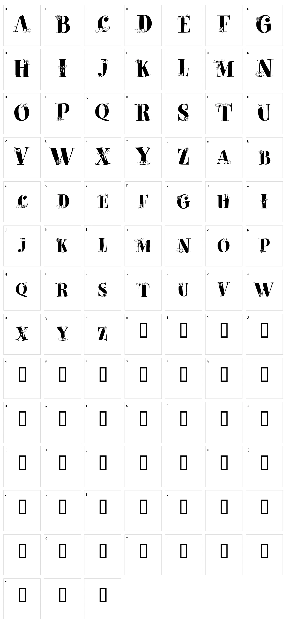 Paquet Cadeaux Character Set