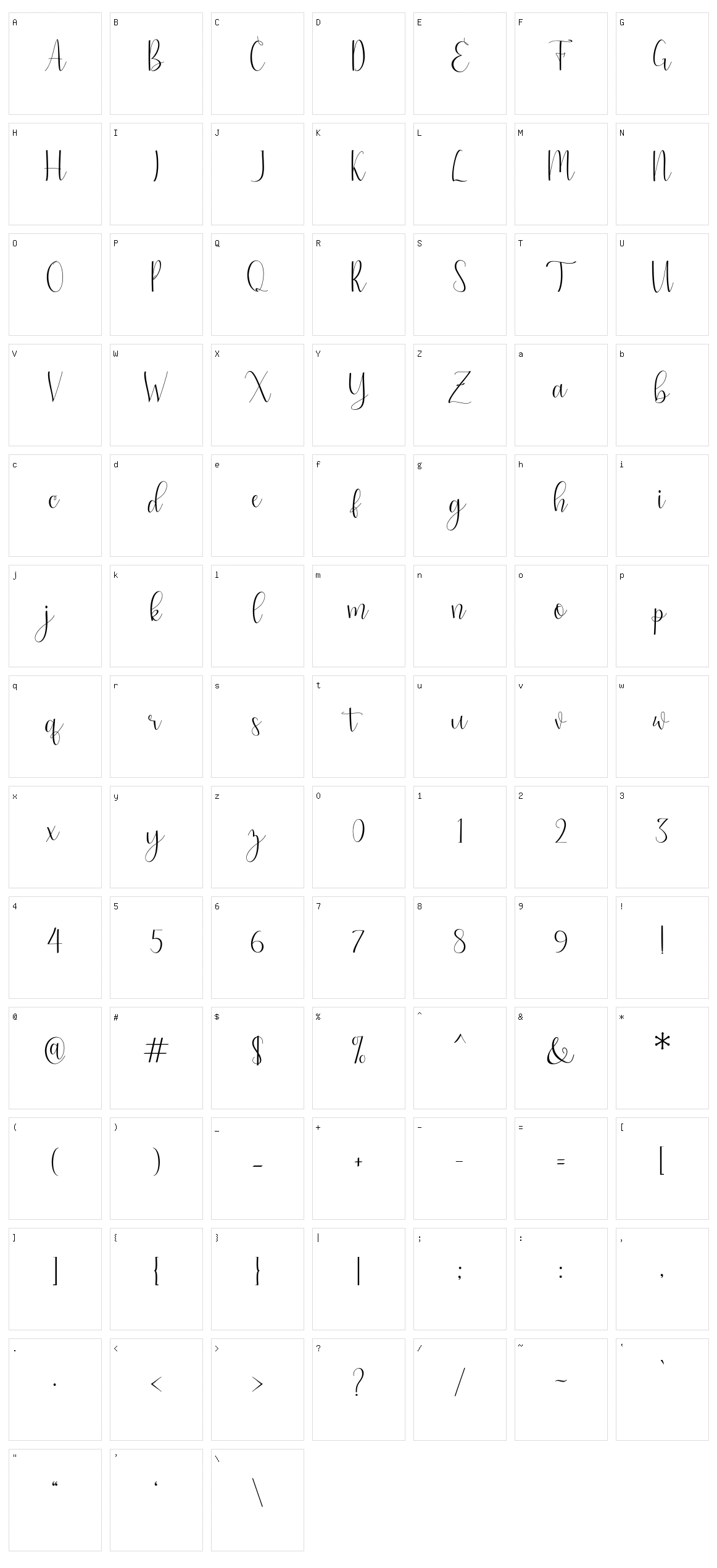 Natasa Character Set