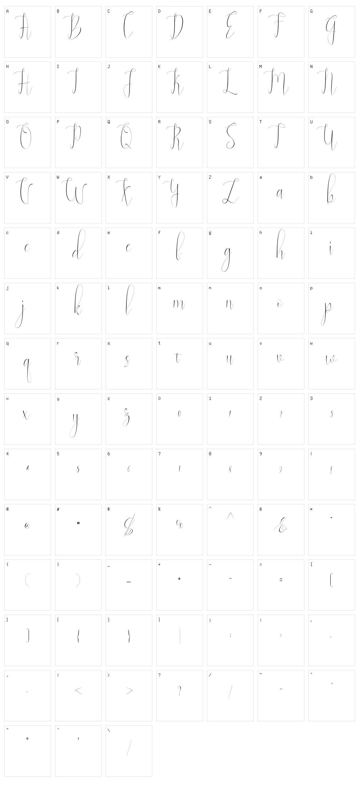 Natasya Character Set