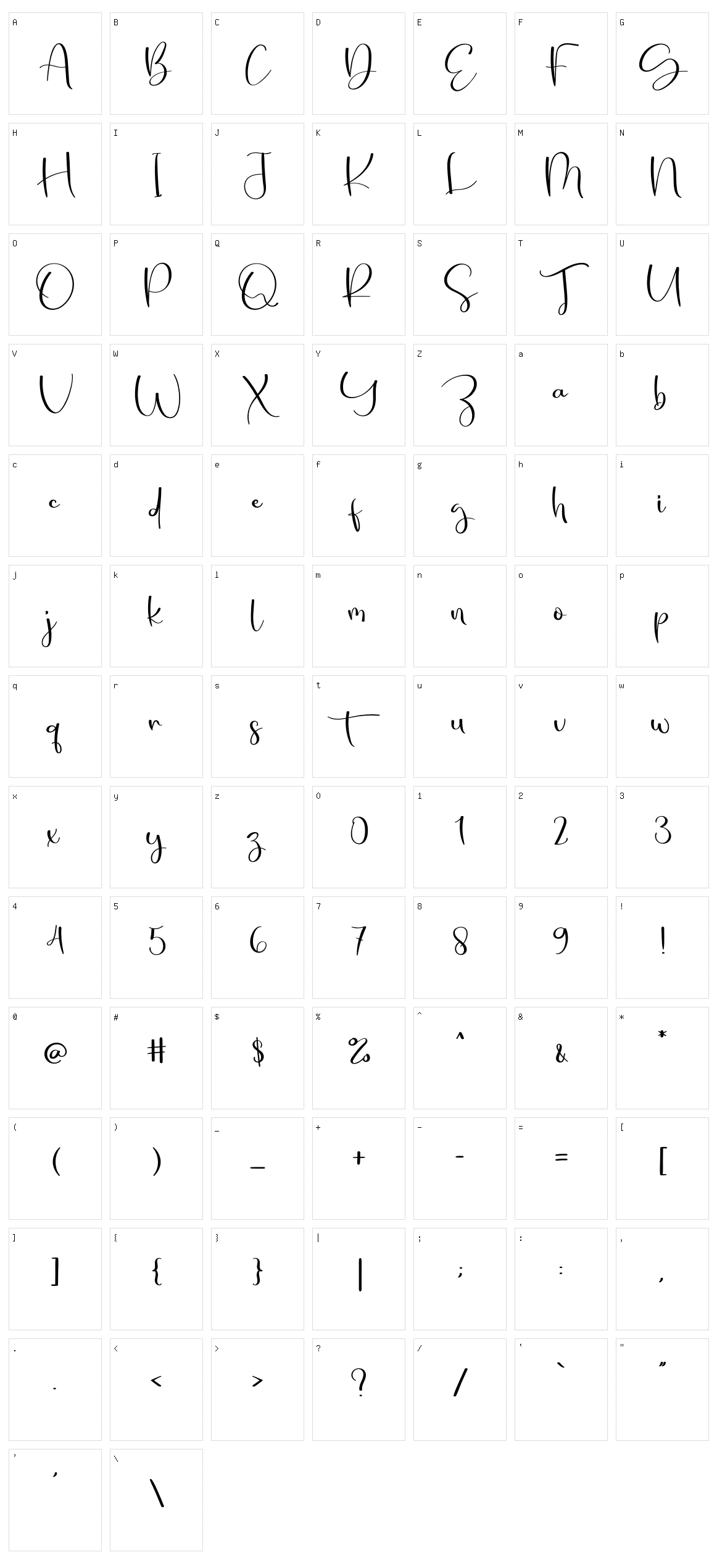 Natural Signature Character Set