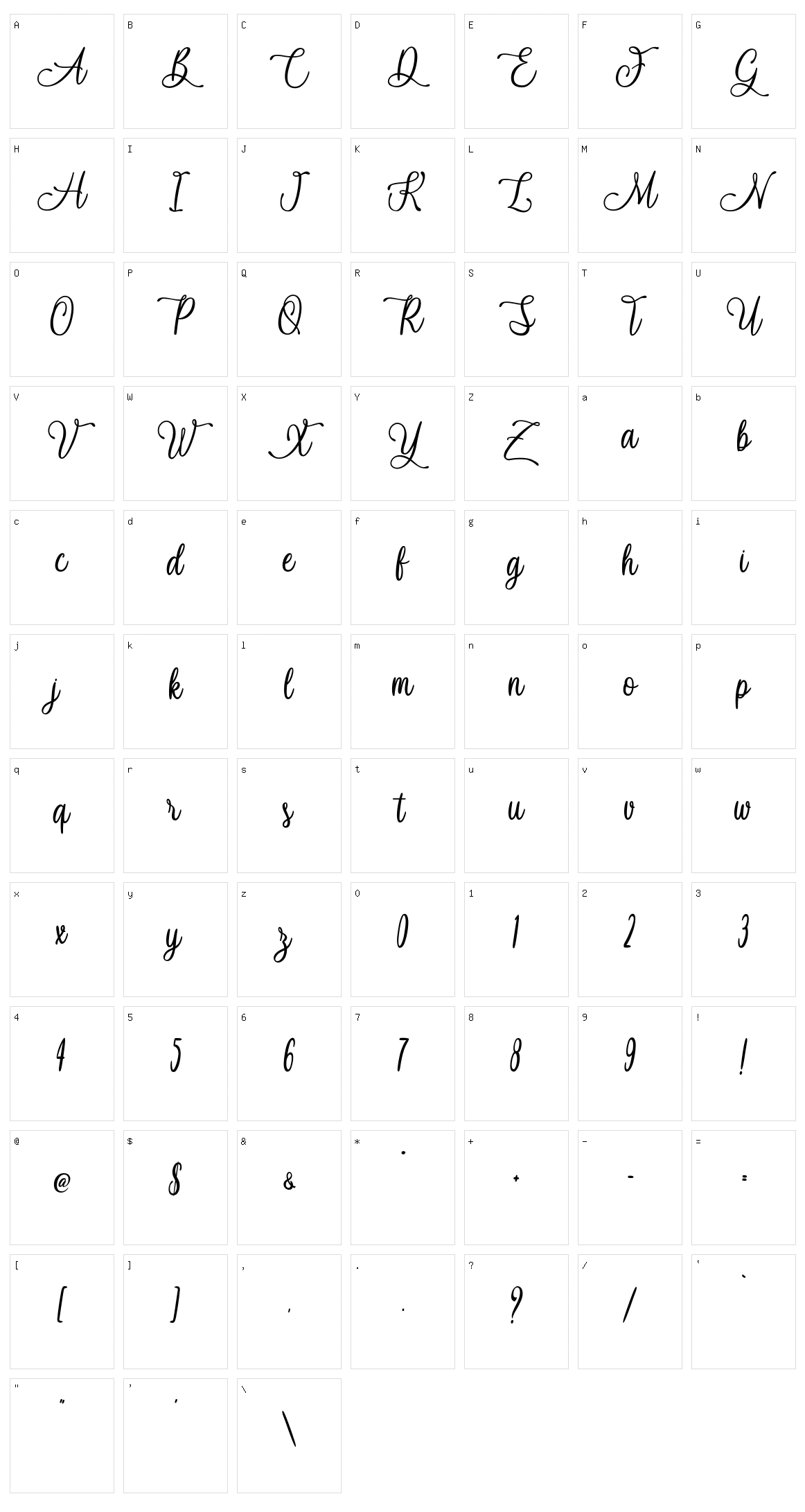 Navy Ballad Character Set
