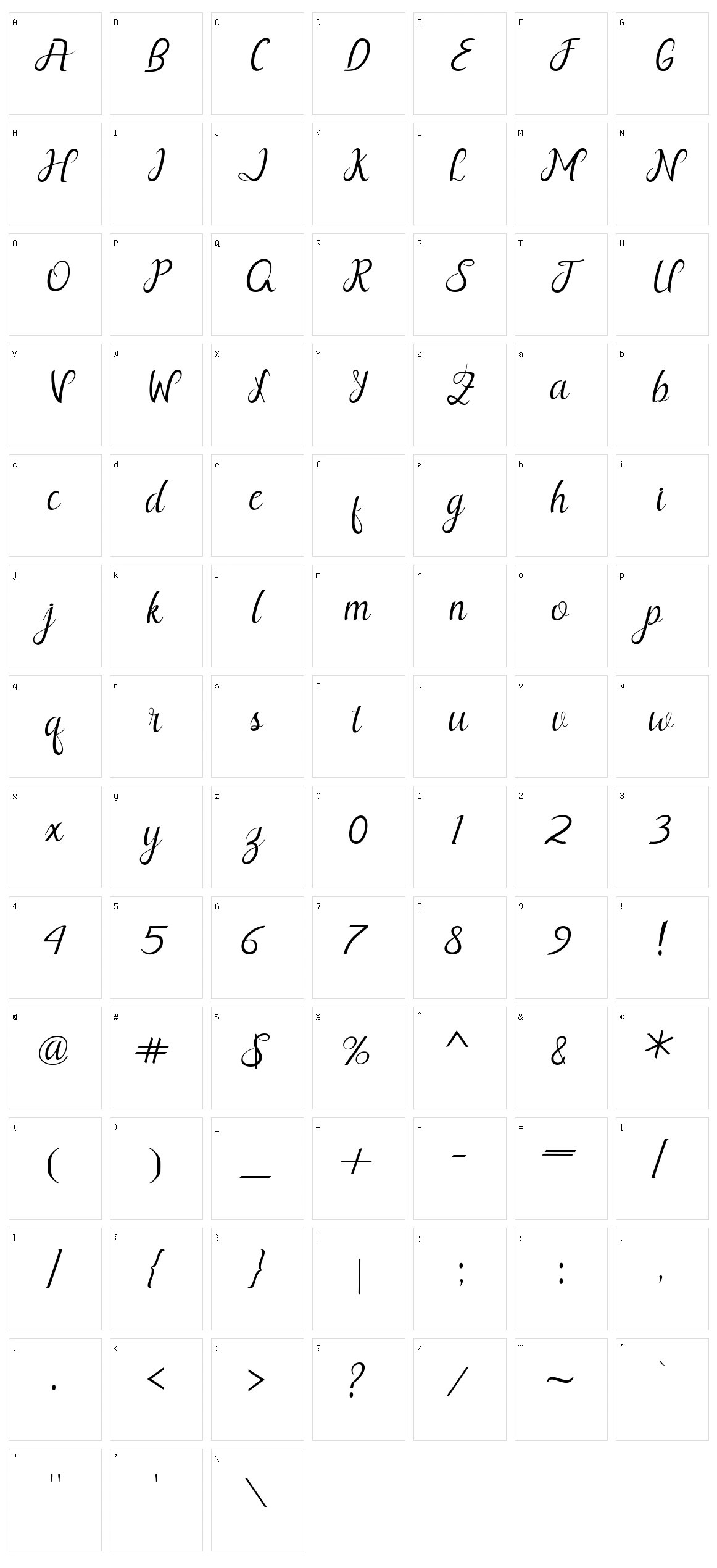 Nayla Character Set
