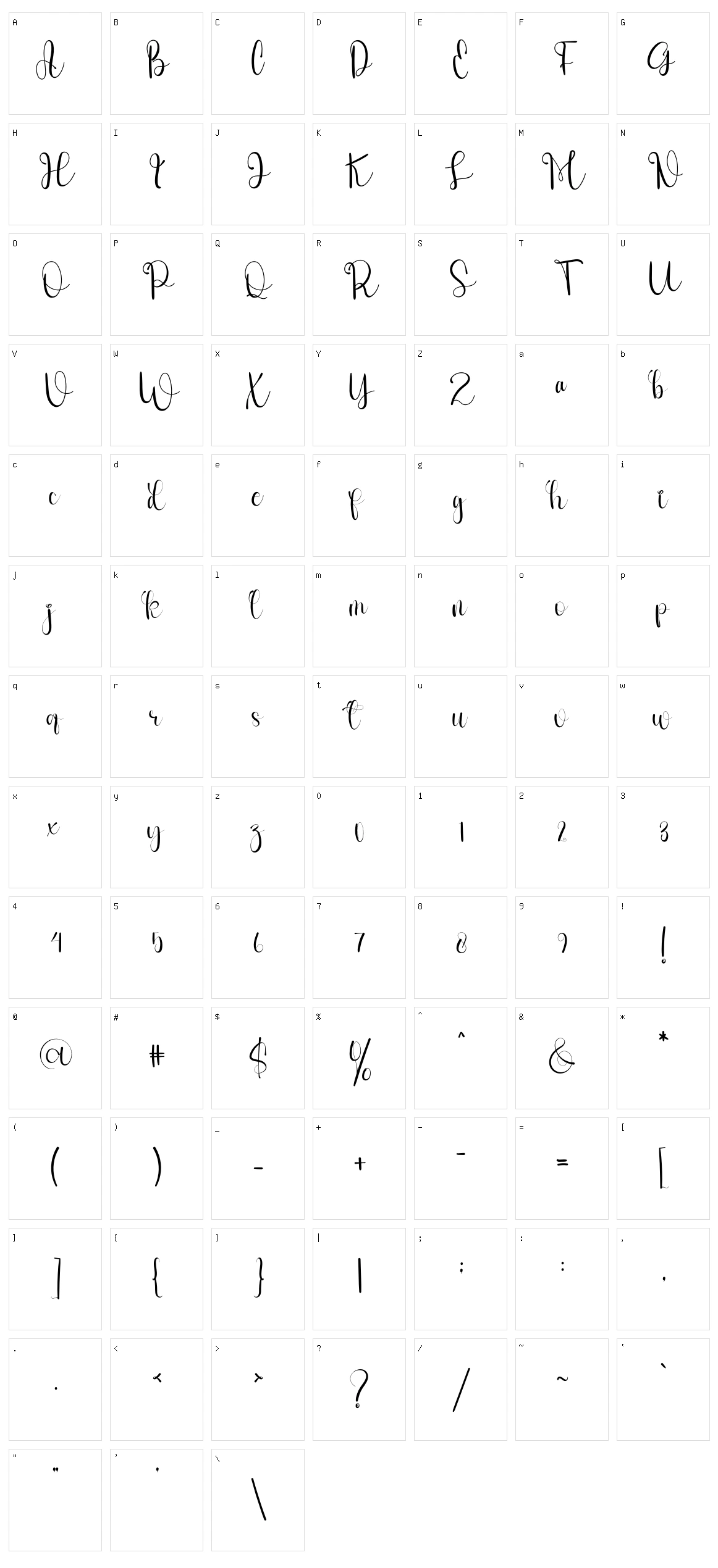 Nayla Character Set