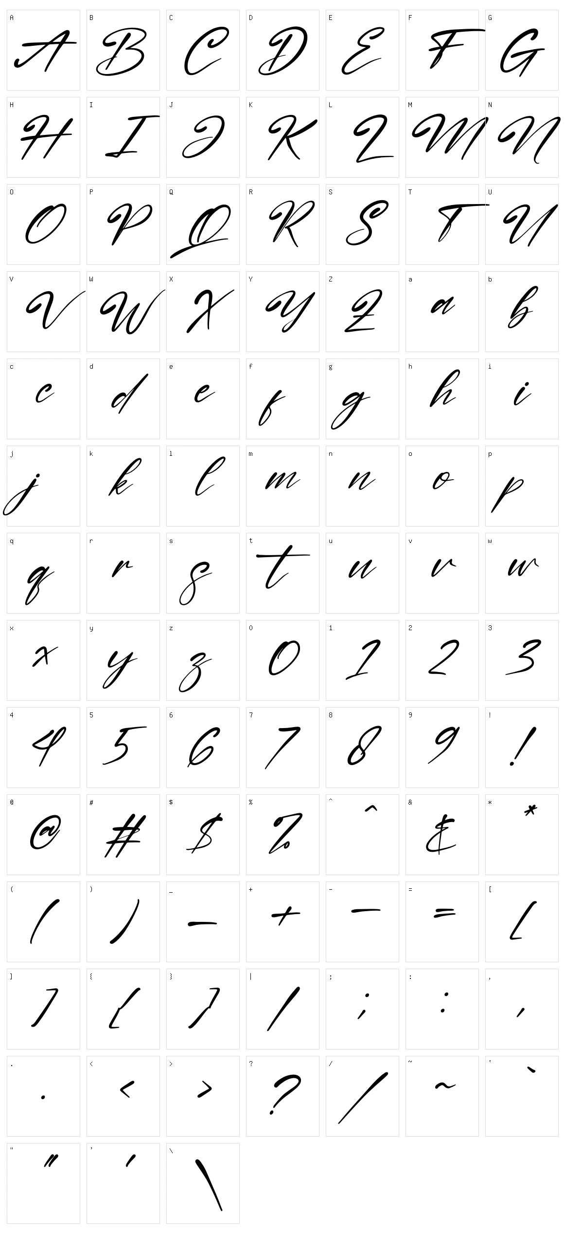 Nestone Character Set