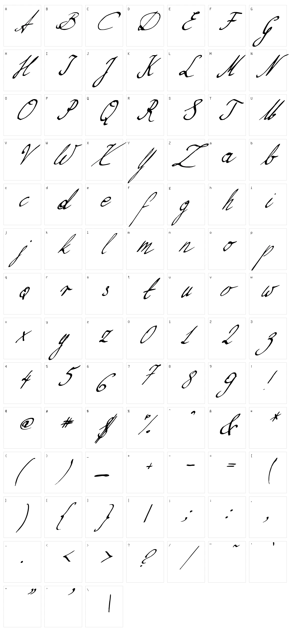 Nillie's Love Letters Character Set