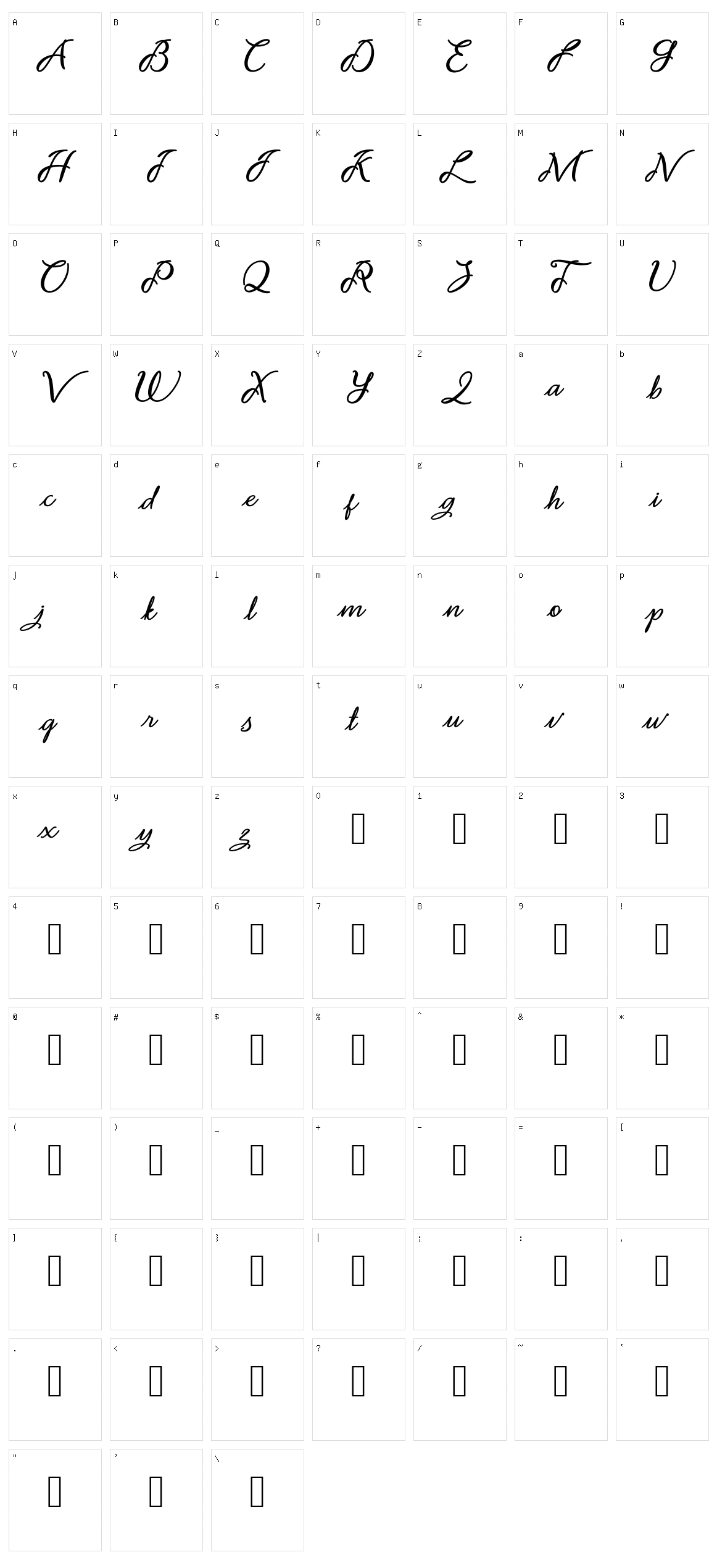 Noviyani Character Set