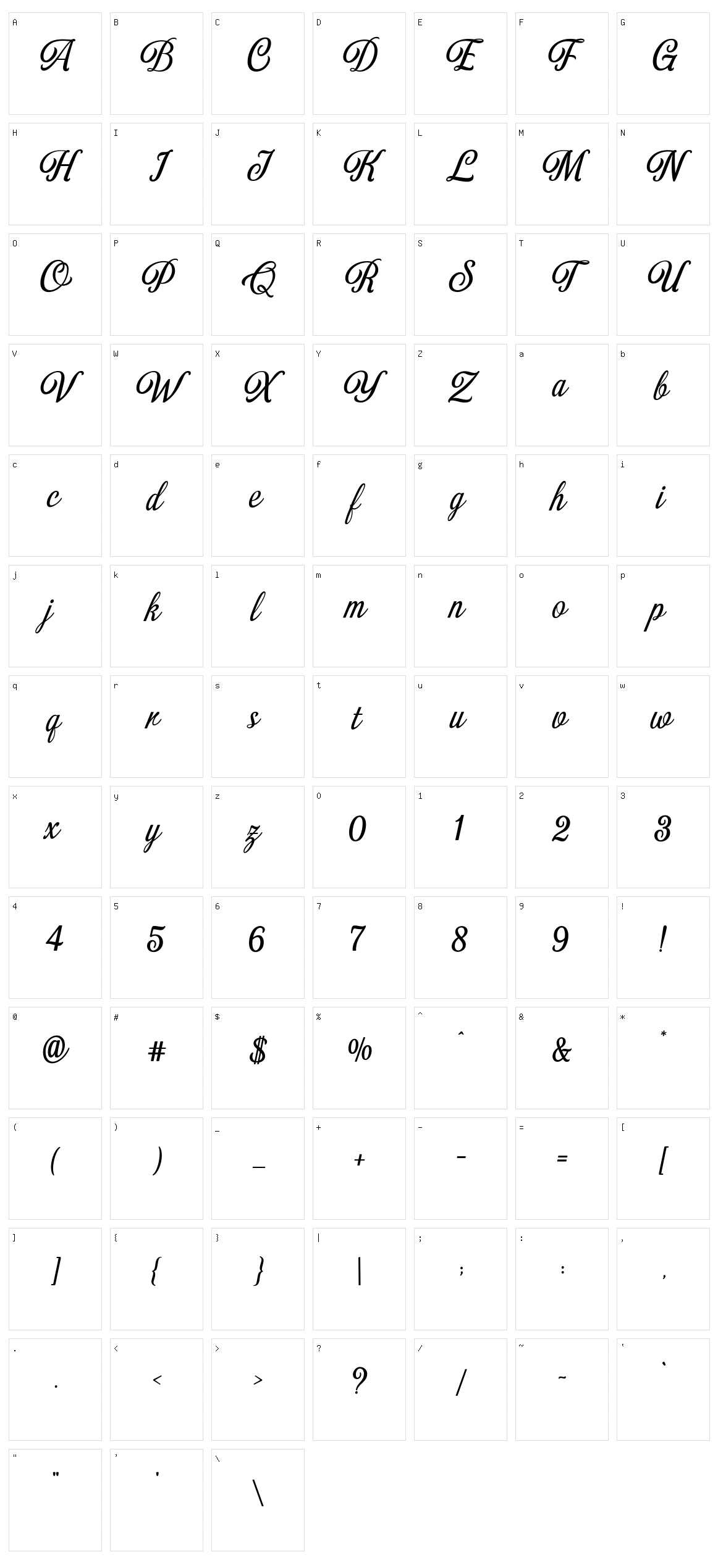 Numberlin Ordinary Character Set