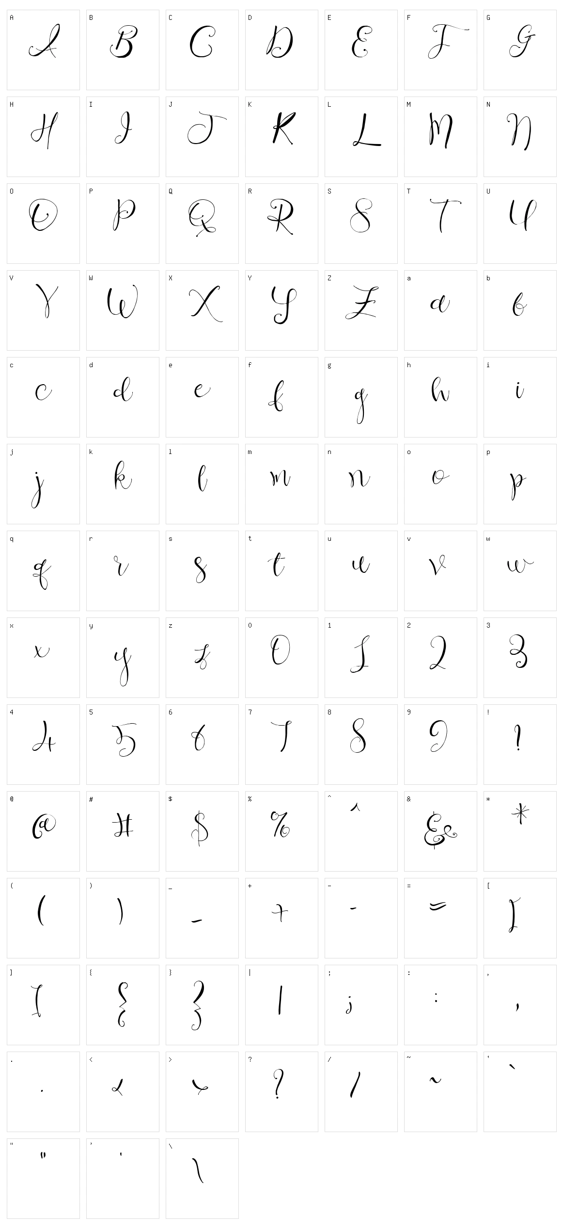 Ochre Script Character Set