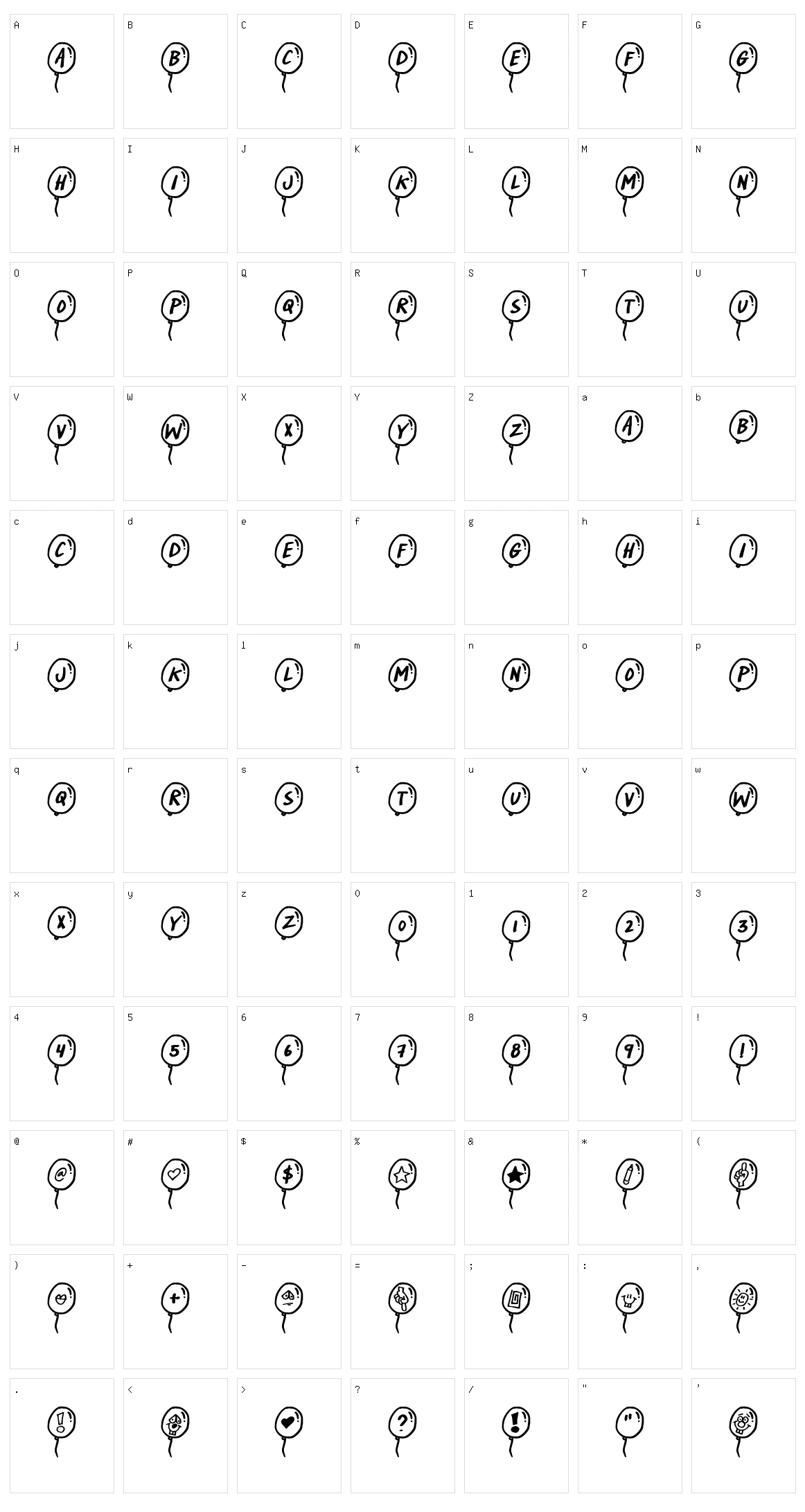 Party Balloons Character Set