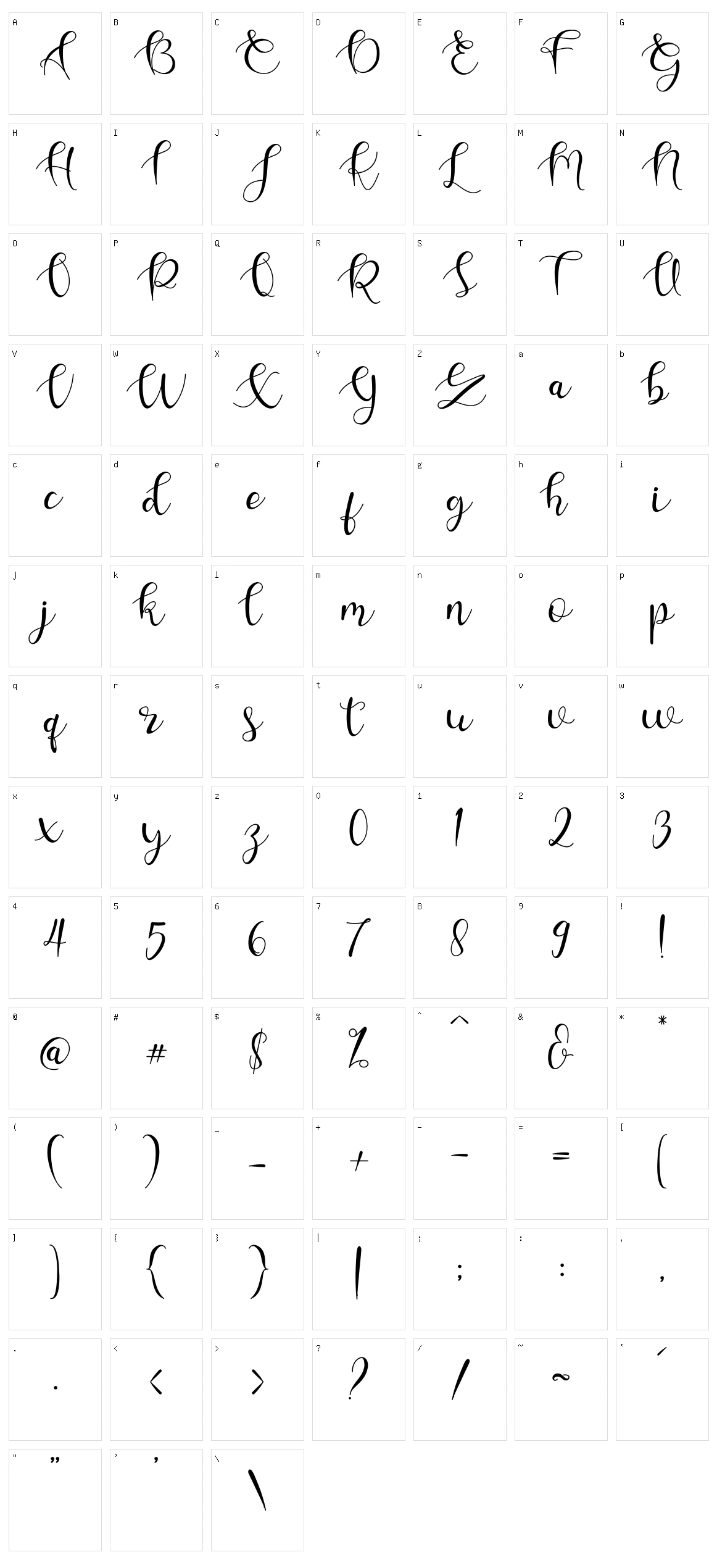 Oleans Character Set