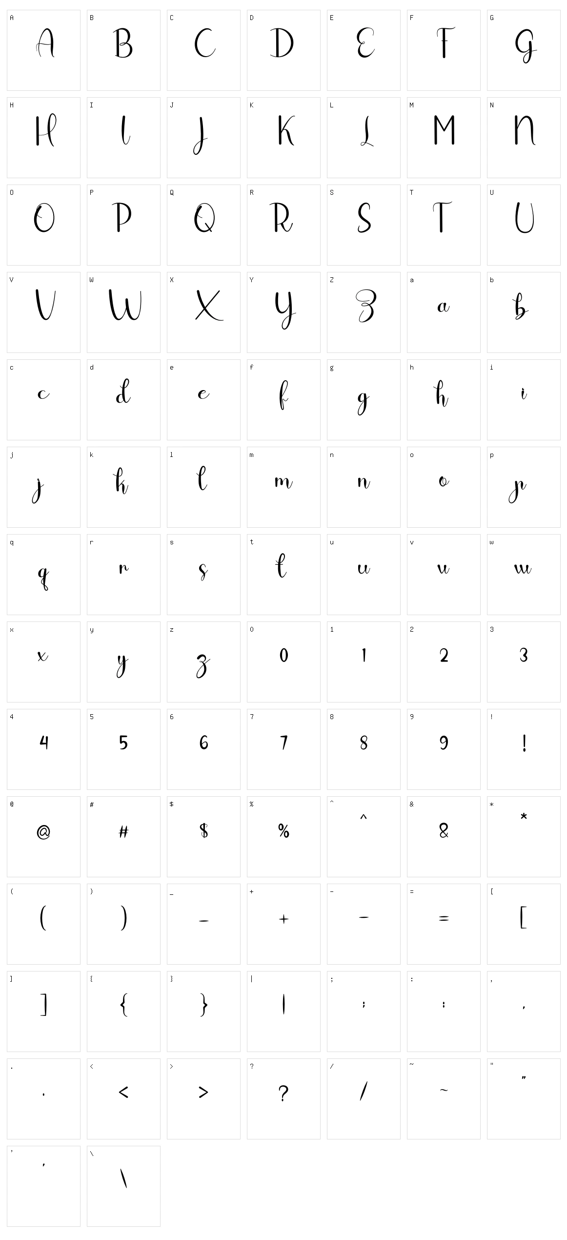 Olgando Character Set