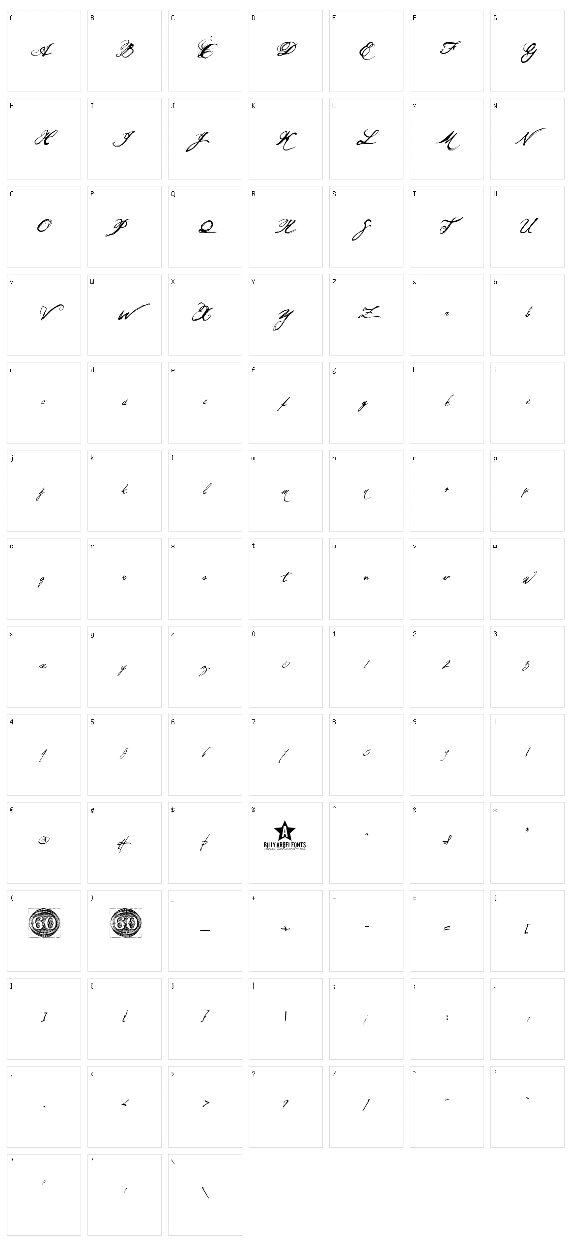 Olho de Boi Character Set