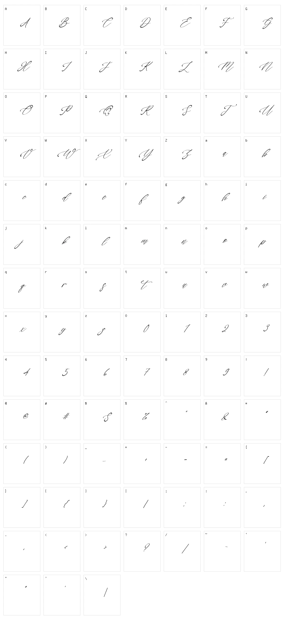 One January Character Set