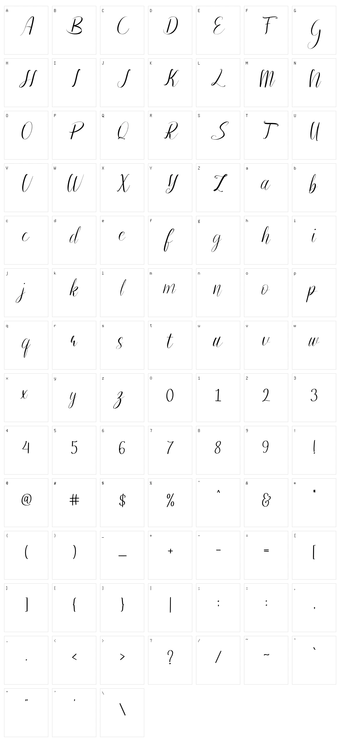Out Line Character Set