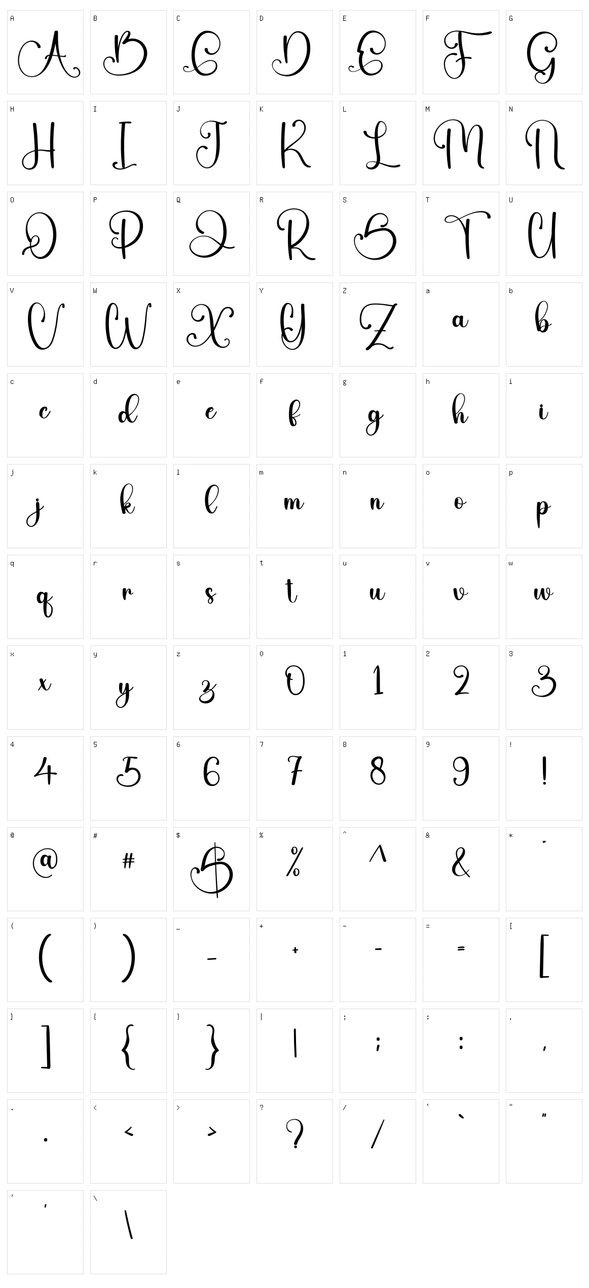 Outline Character Set