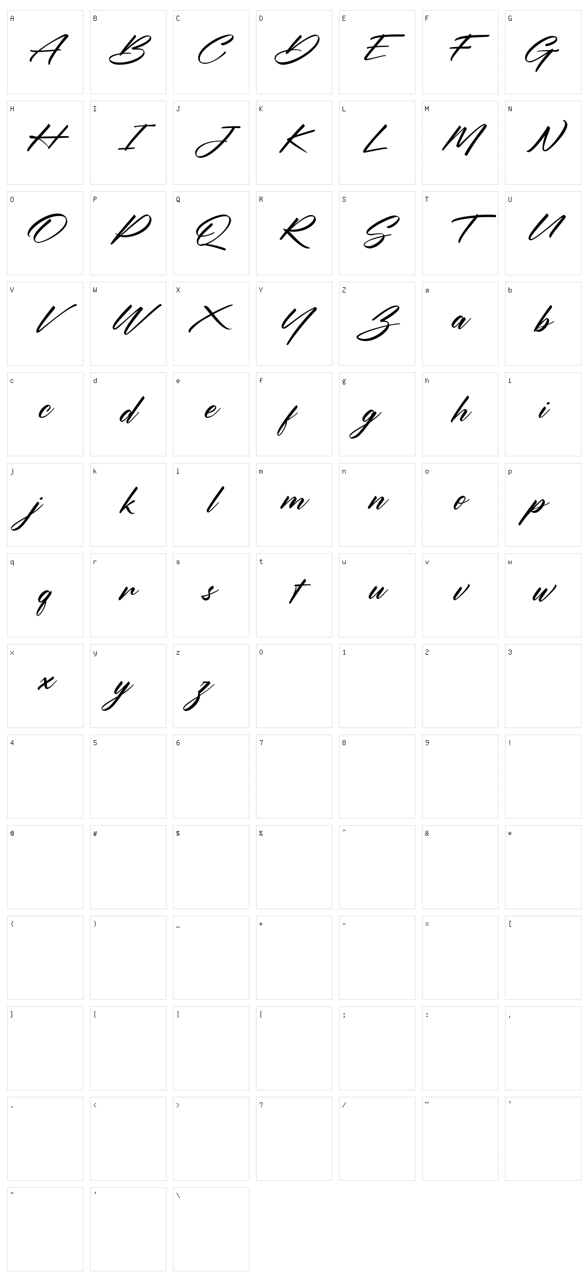 Ouvality Character Set