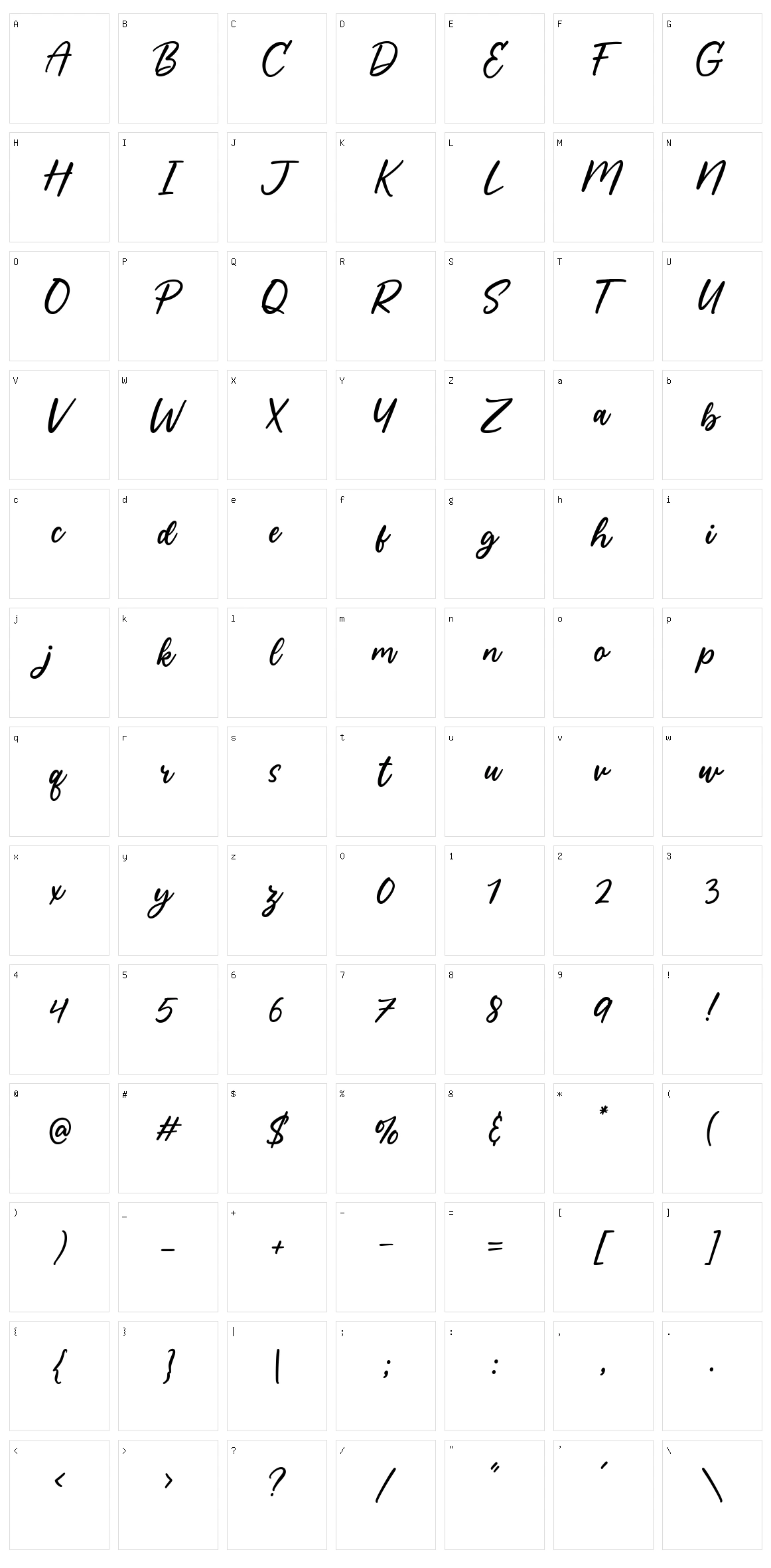 Palace Character Set
