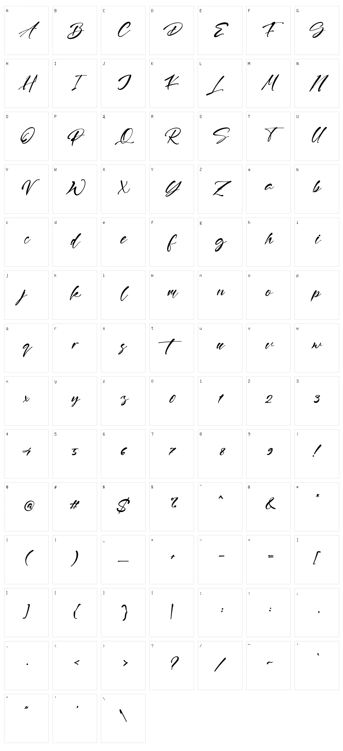 Pangestu Character Set