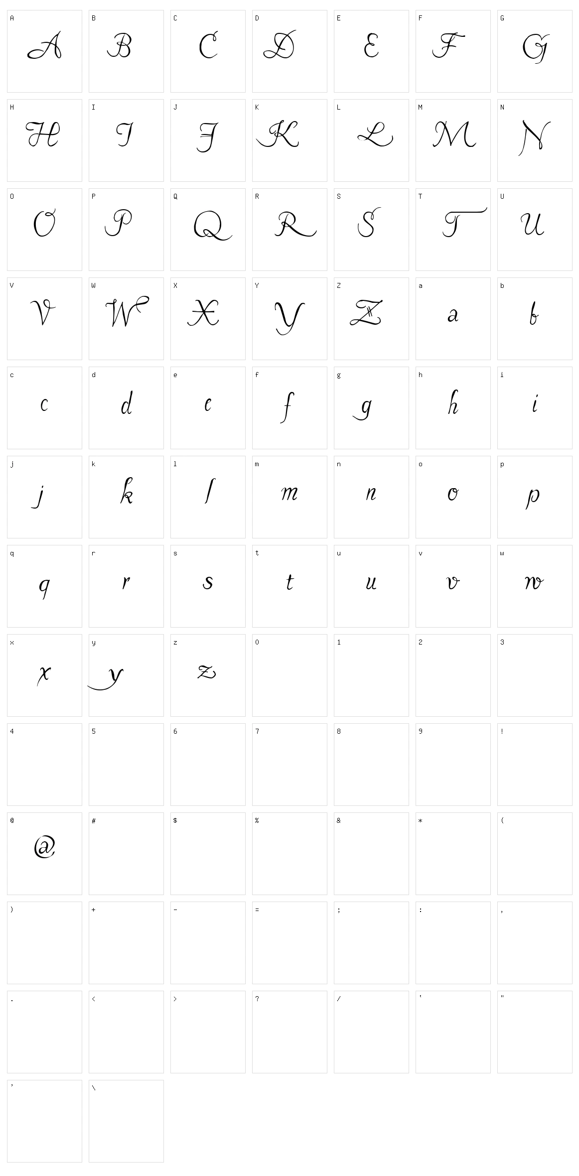 Pavane Character Set